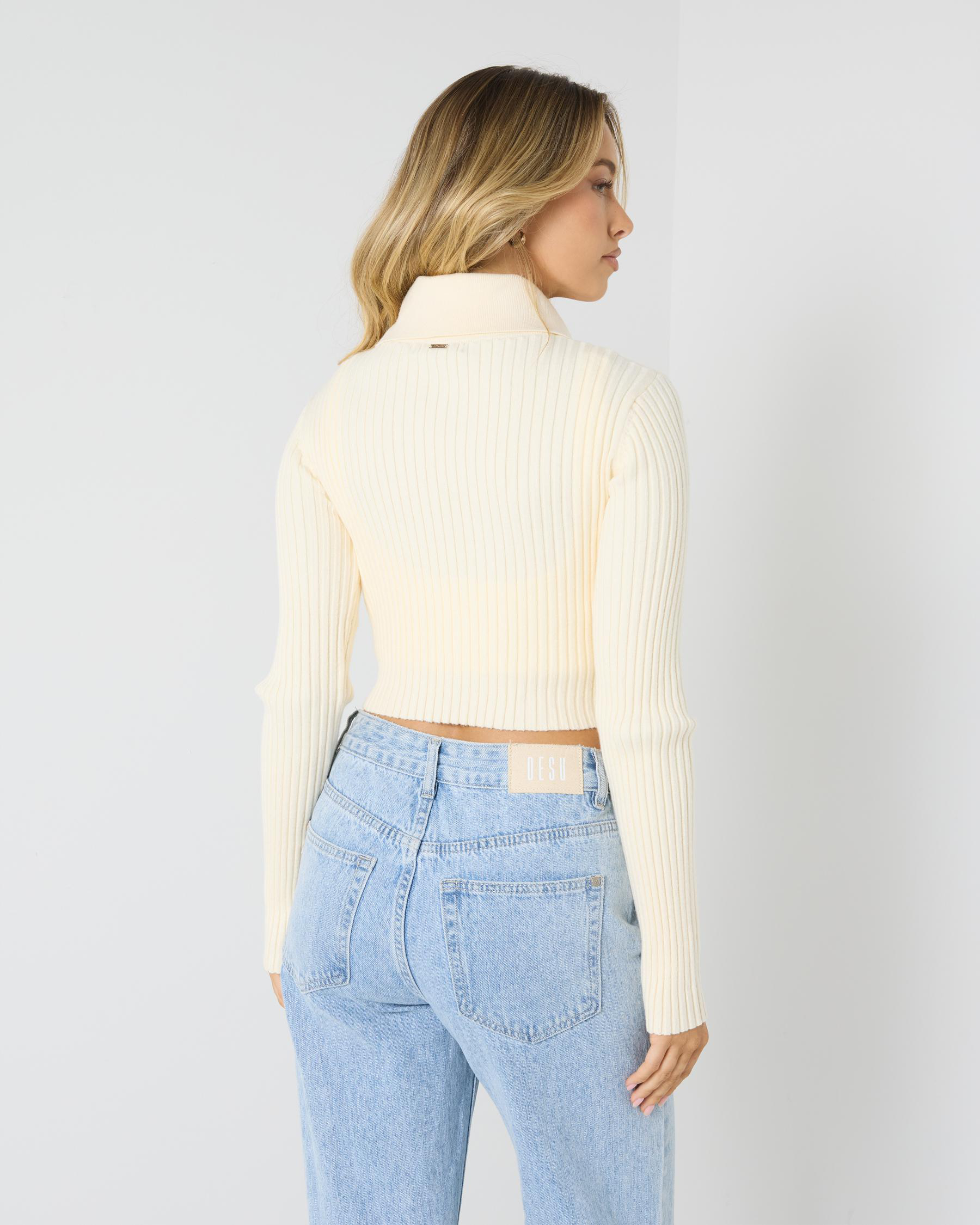 Regina Collared Zip Knit Jumper