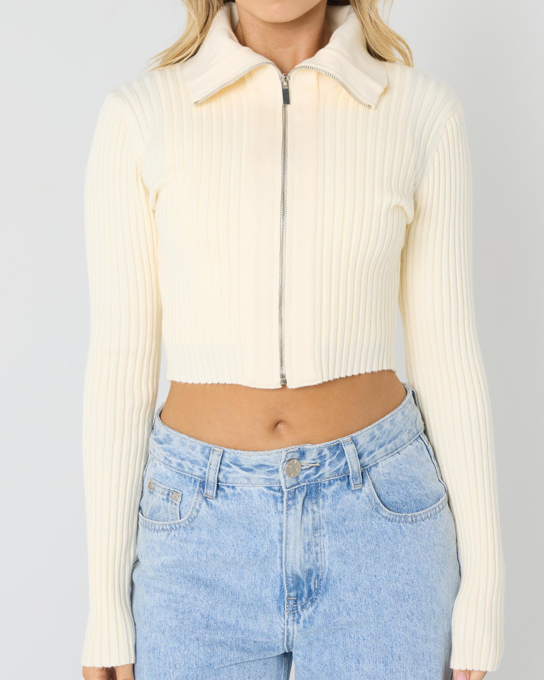 Regina Collared Zip Knit Jumper