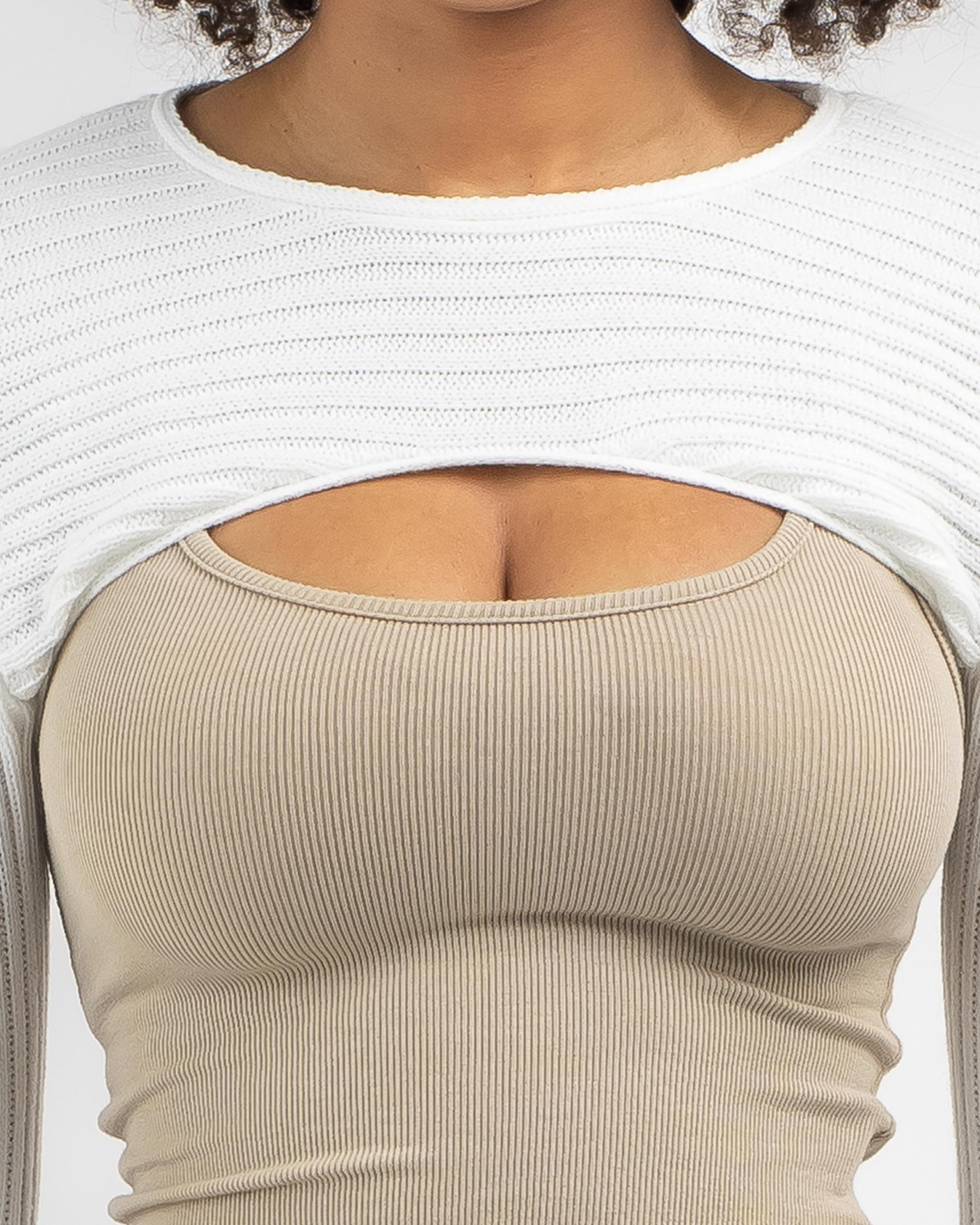 Bloom Crew Neck Knit Shrug