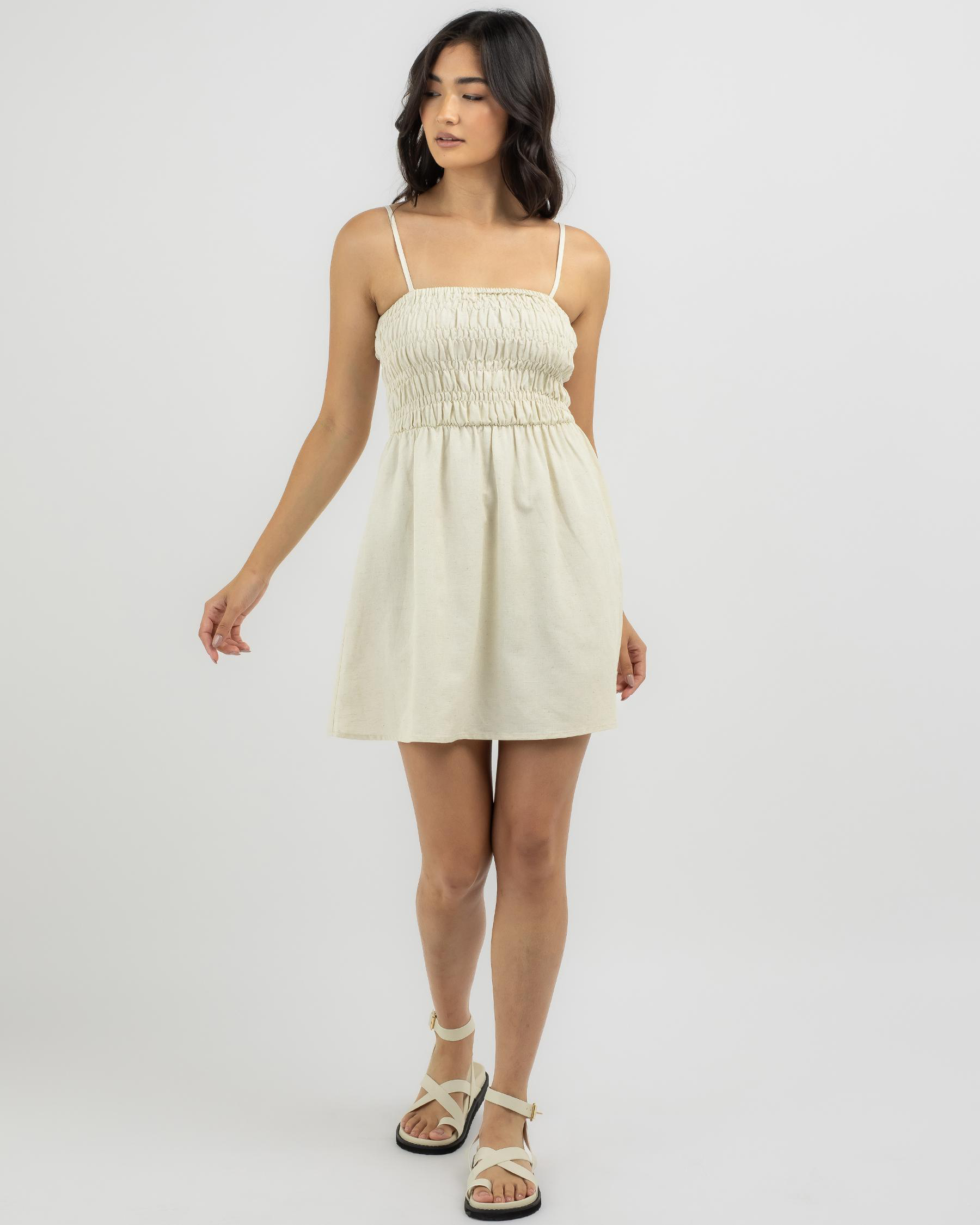 Classic Shirred Mini Dress