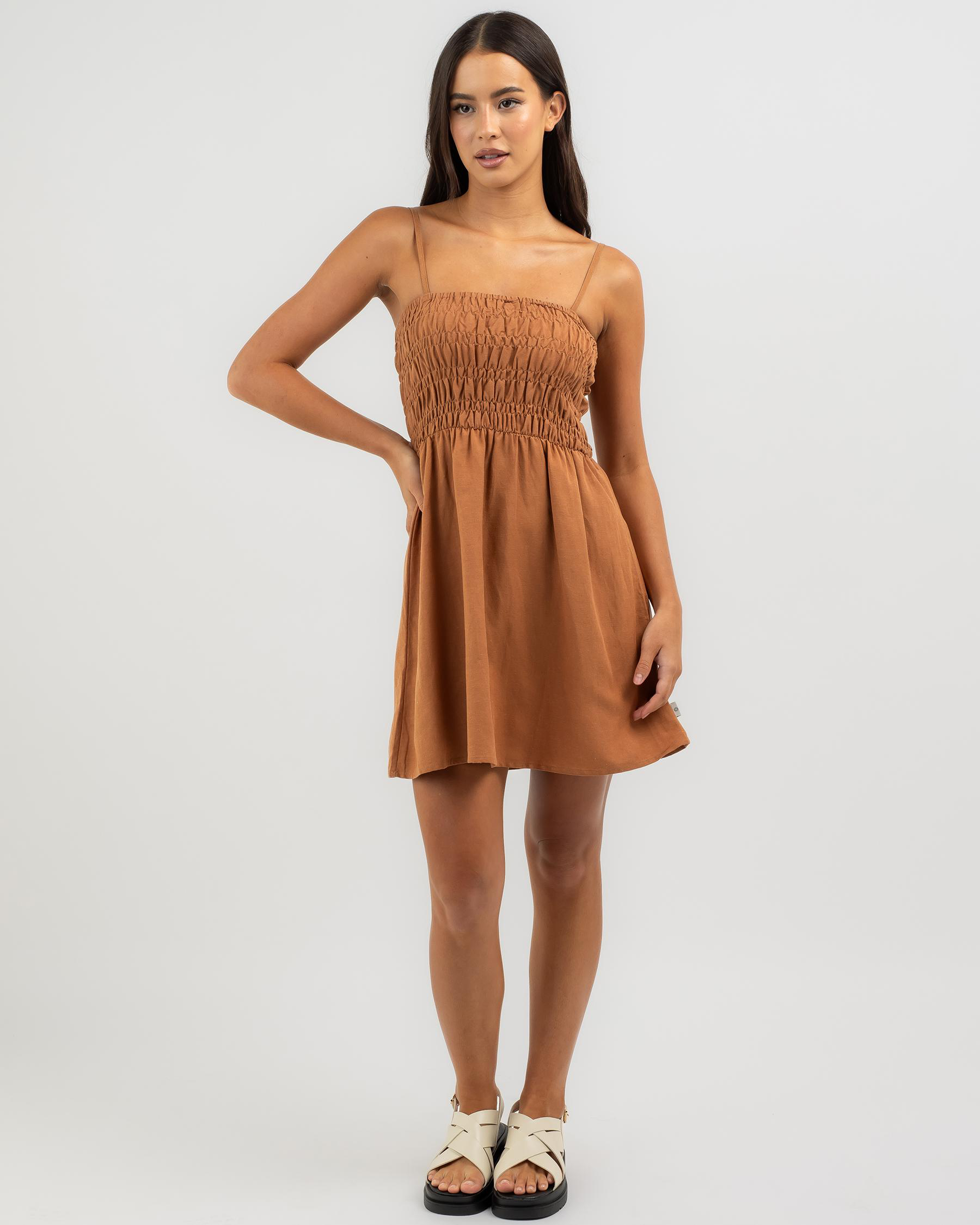 Classic Shirred Mini Dress