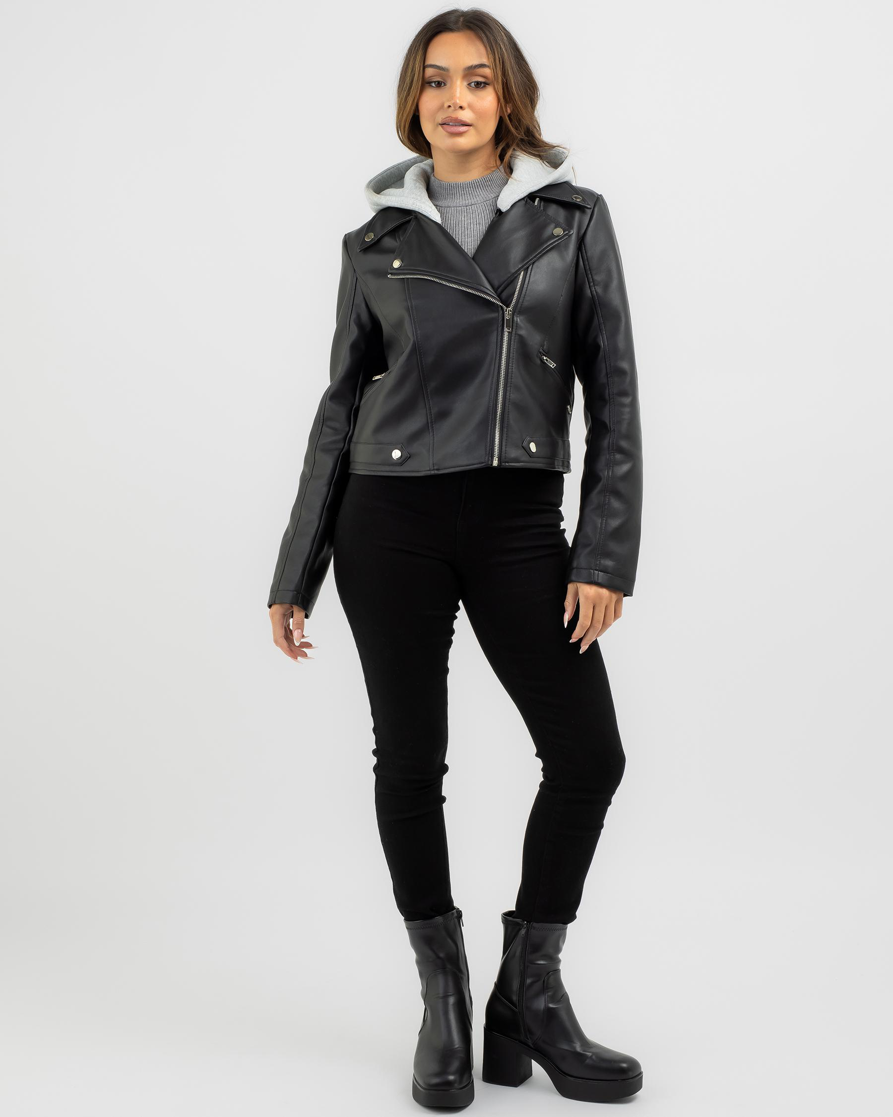 Raven Faux Leather Jacket