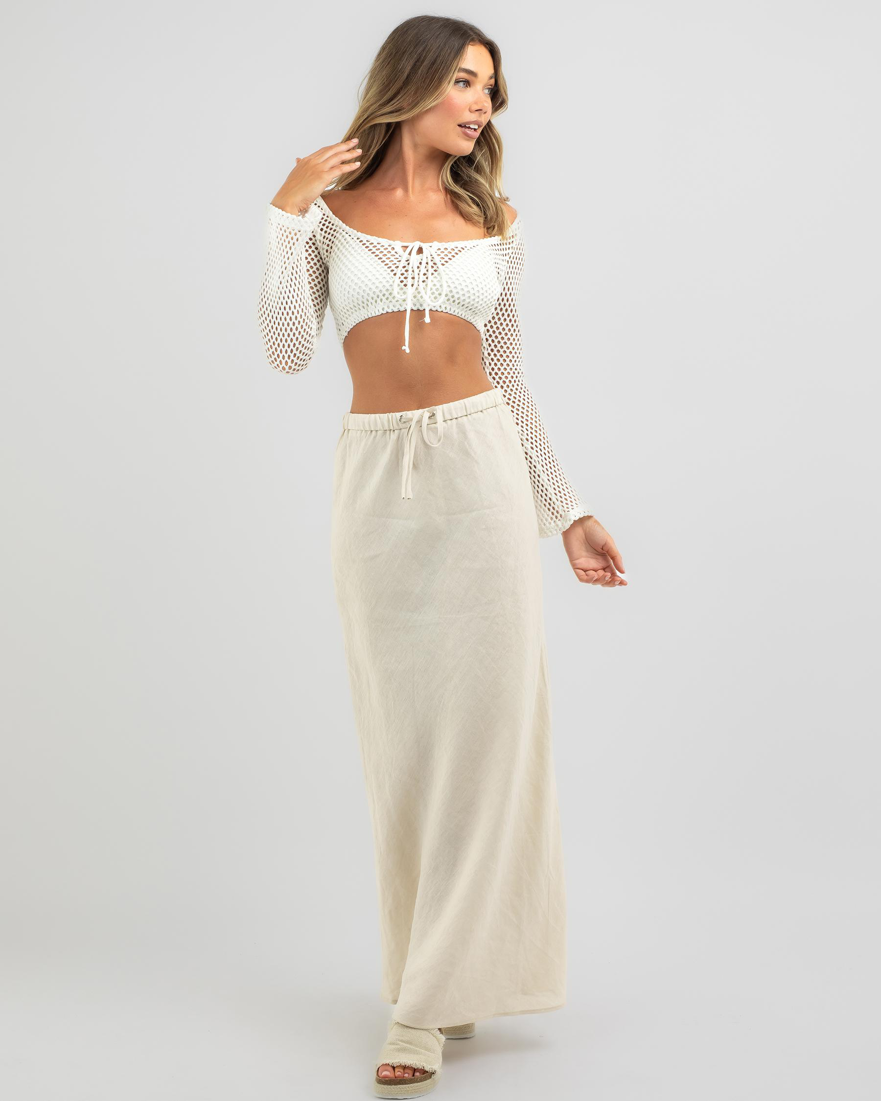 Layla Crochet Tie Up Long Sleeve Top