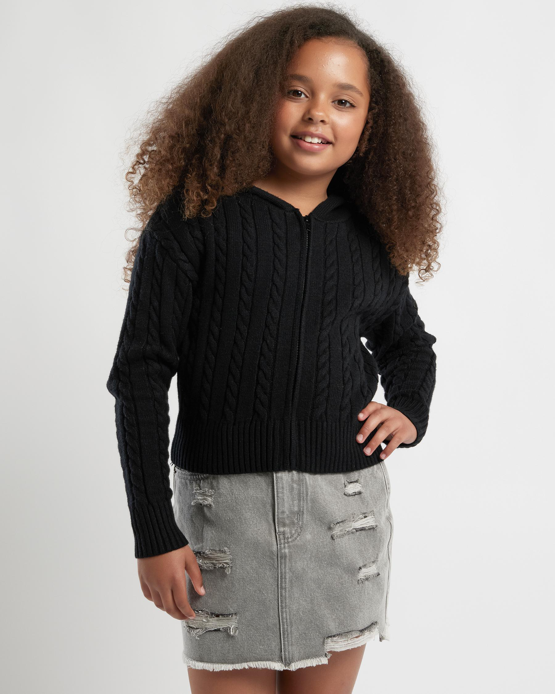 Bailee Hooded Cable Knit Jumper