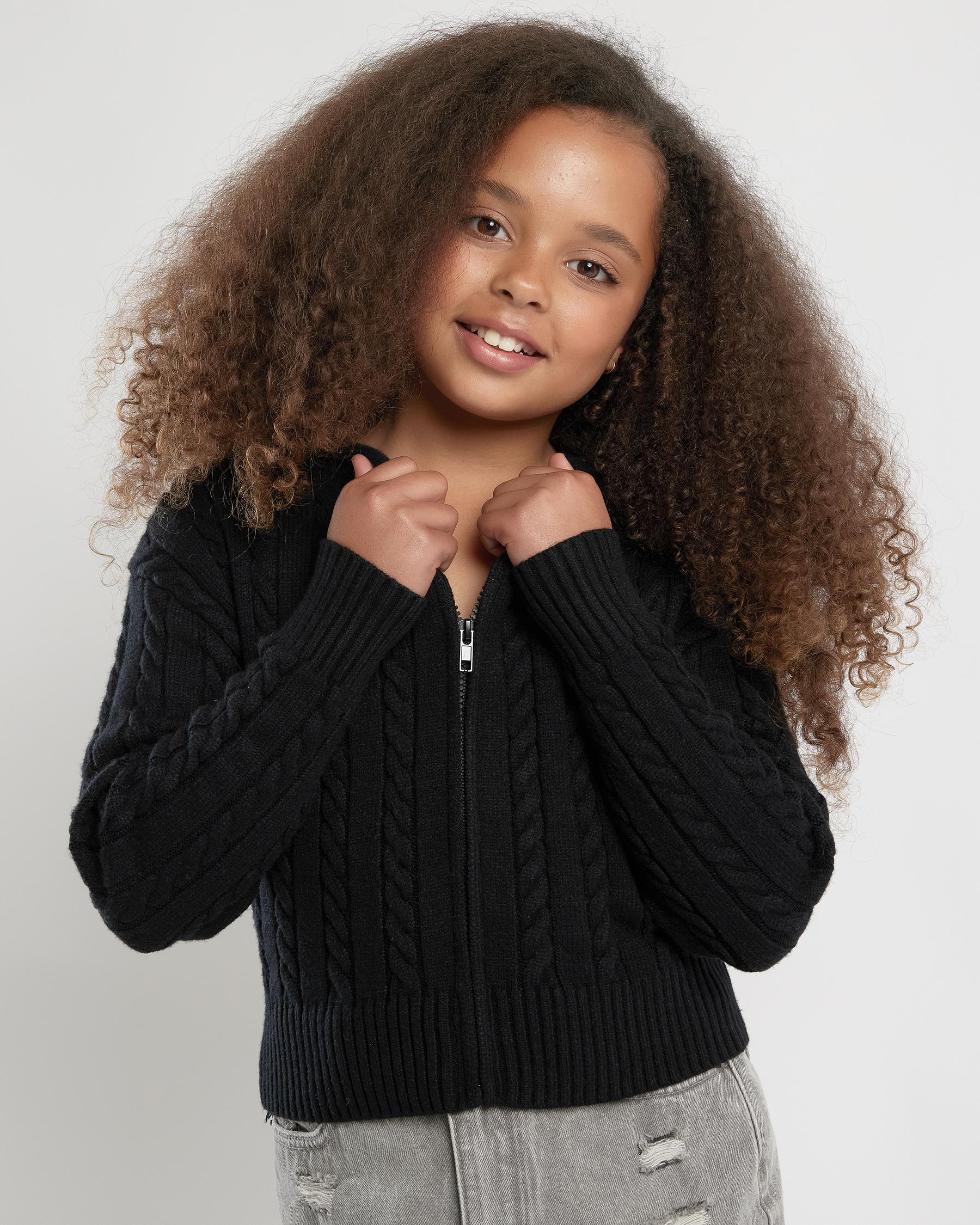 Bailee Hooded Cable Knit Jumper