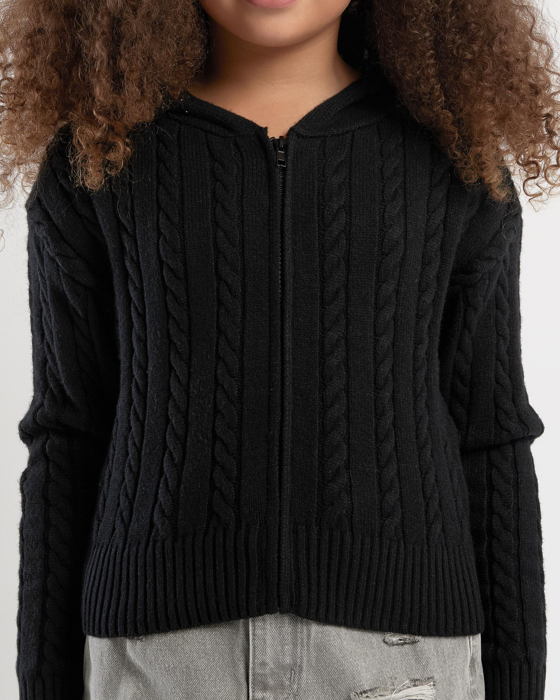 Bailee Hooded Cable Knit Jumper