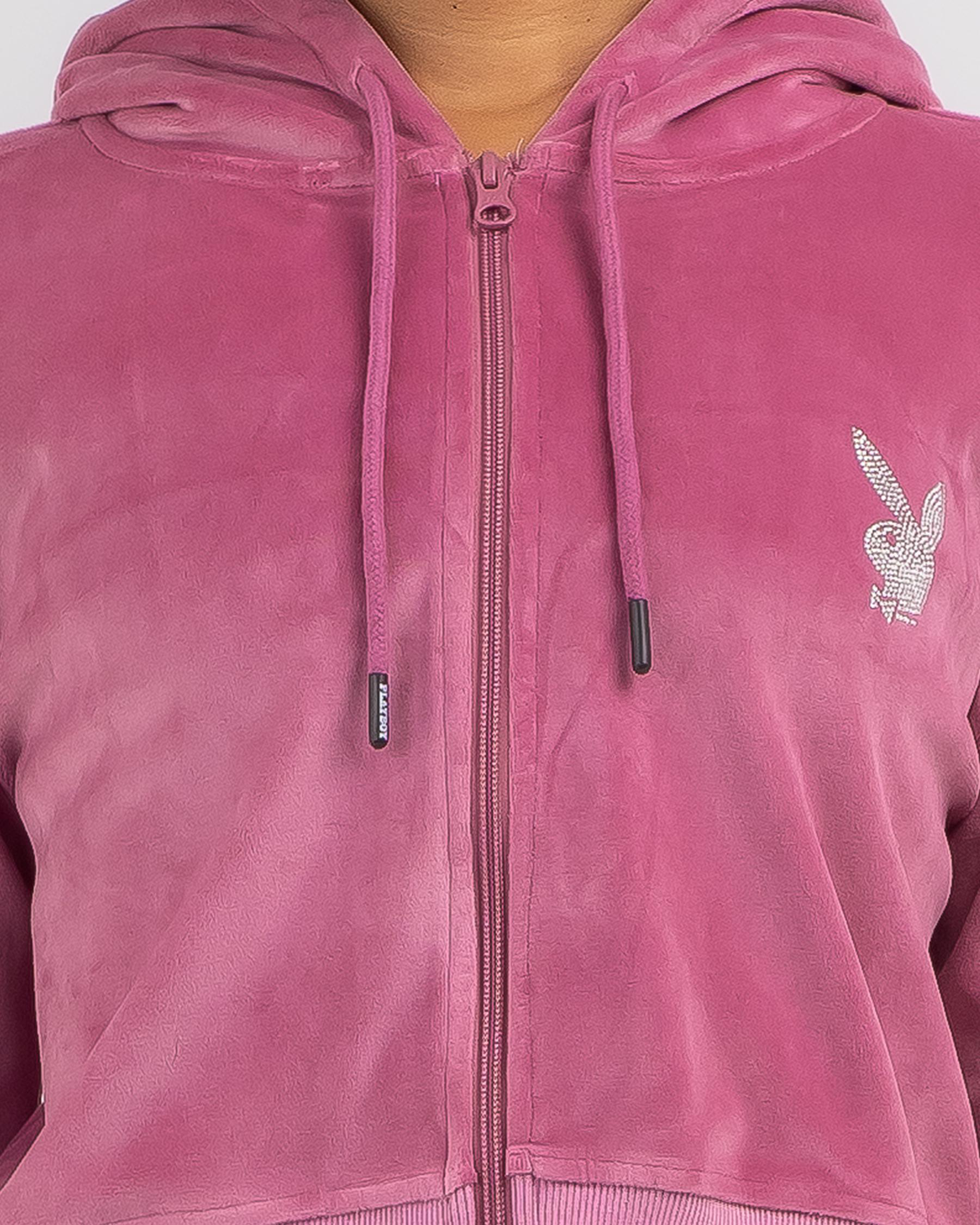Bunny O Velour Cropped Hoodie