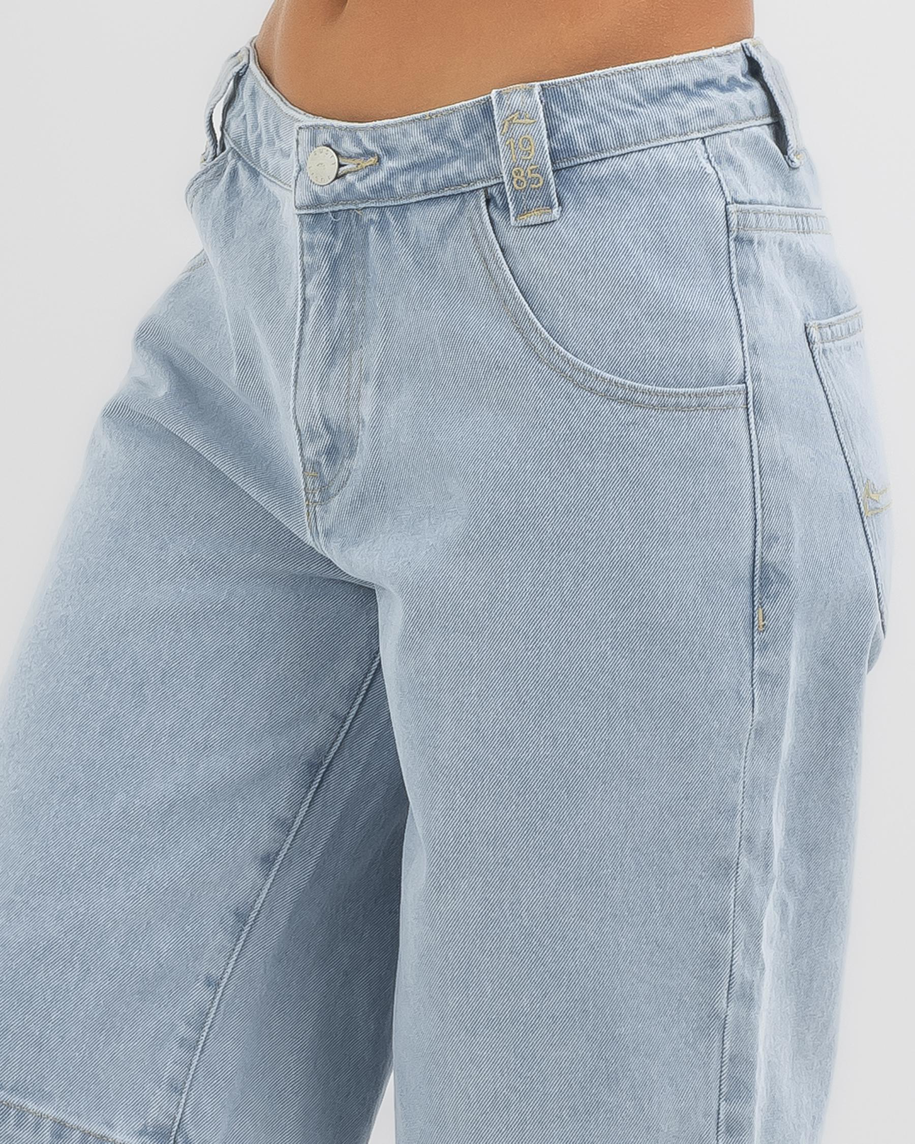Low Rise Wide Leg Denim Jorts