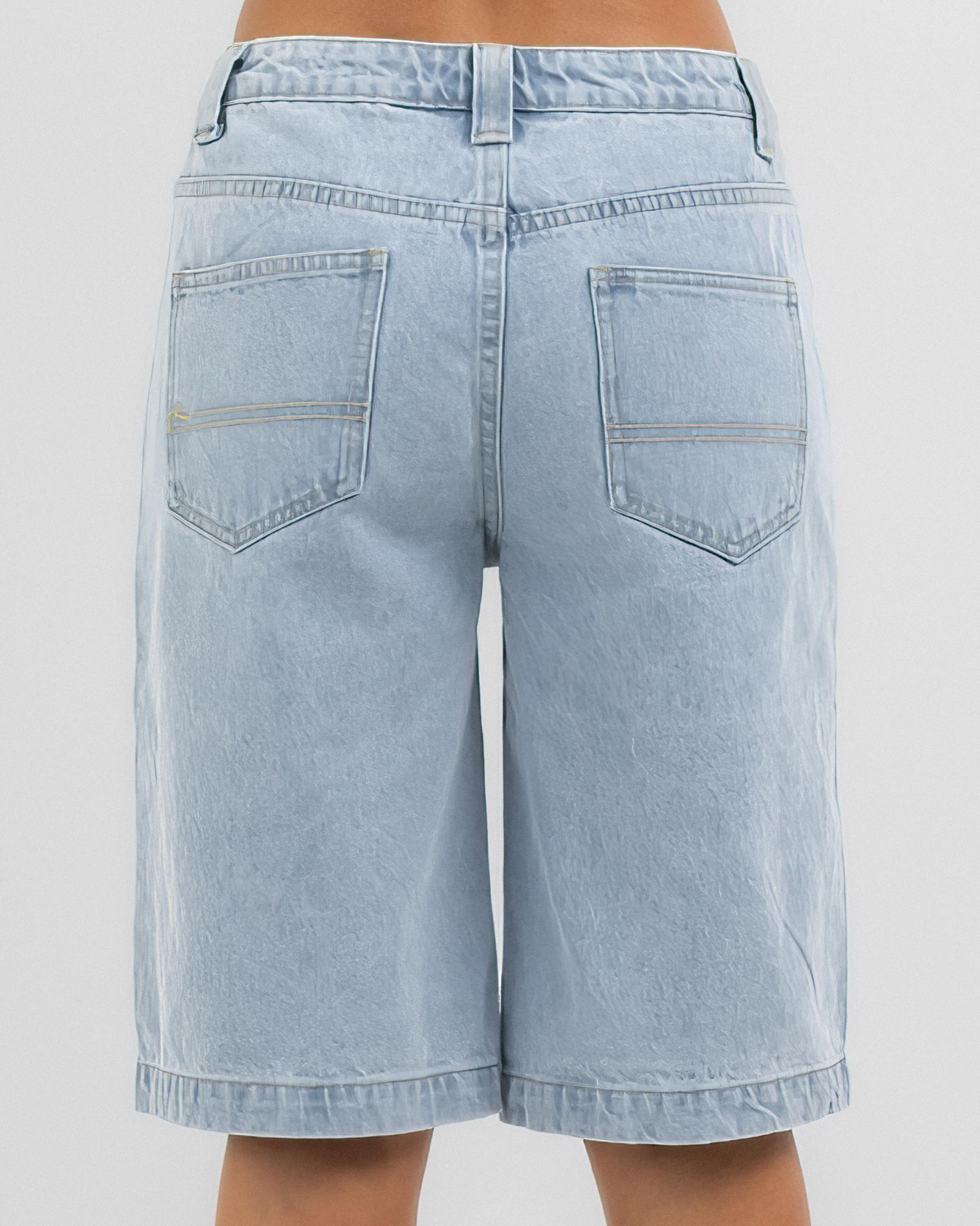 Low Rise Wide Leg Denim Jorts