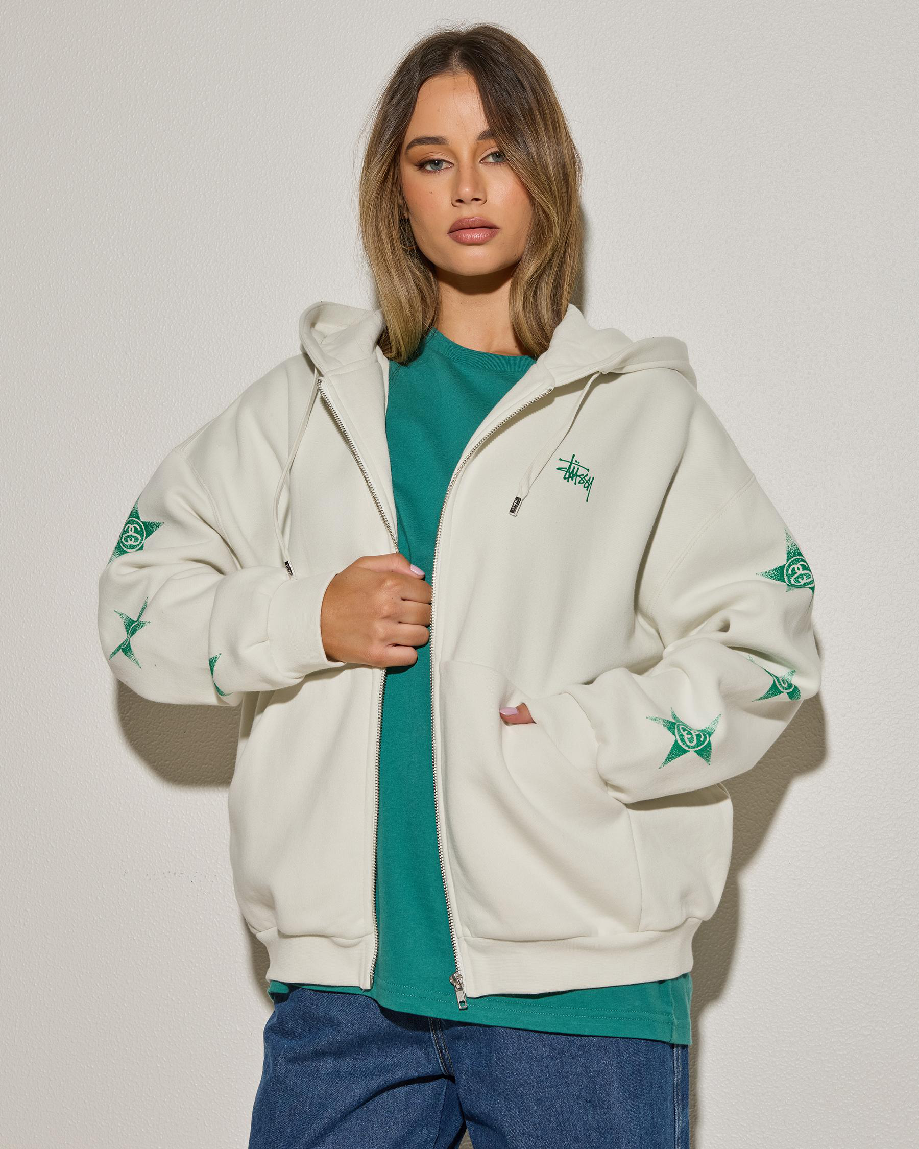 Stars Zip Through Hoodie