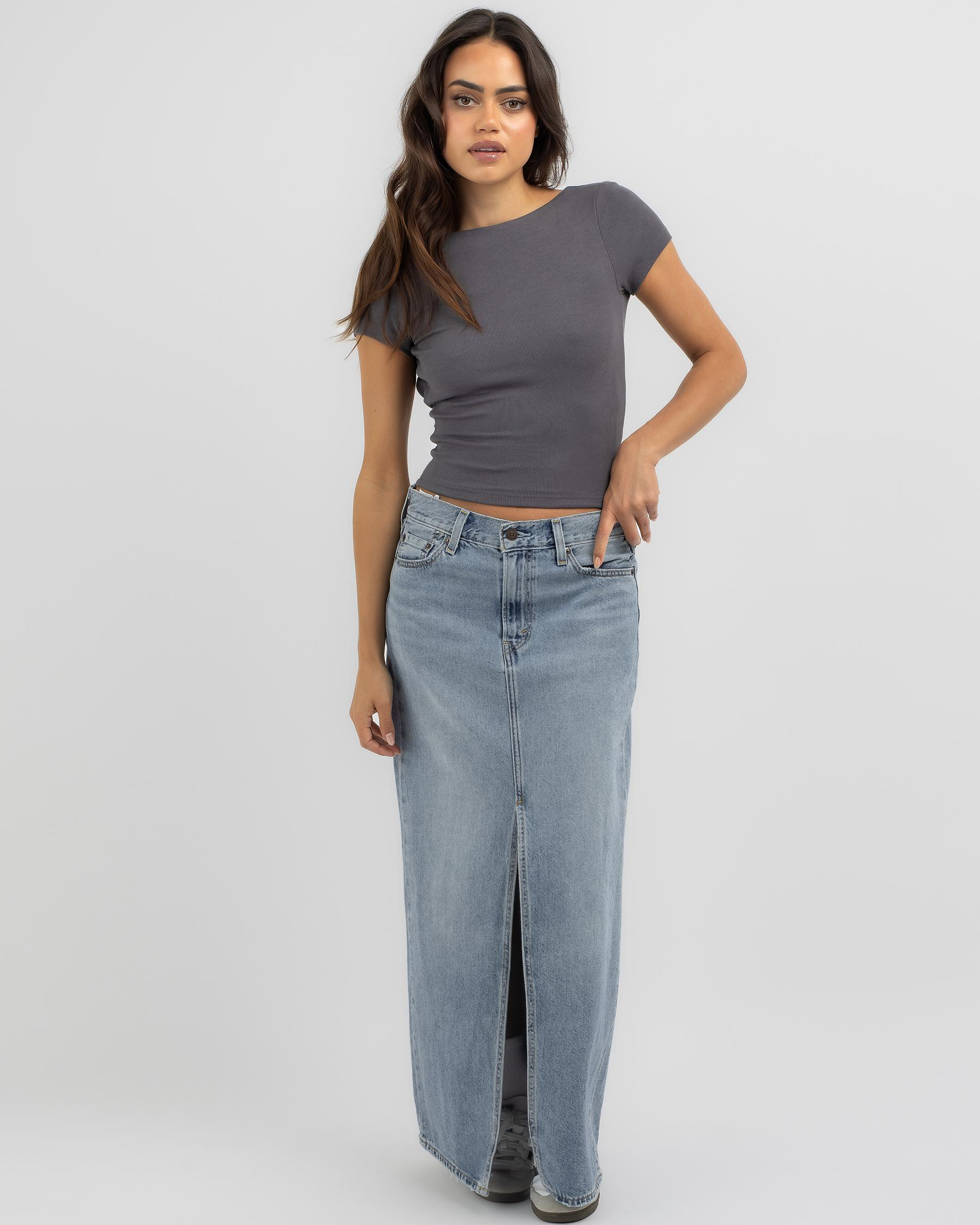 Basic Fine Rib Backless Tee