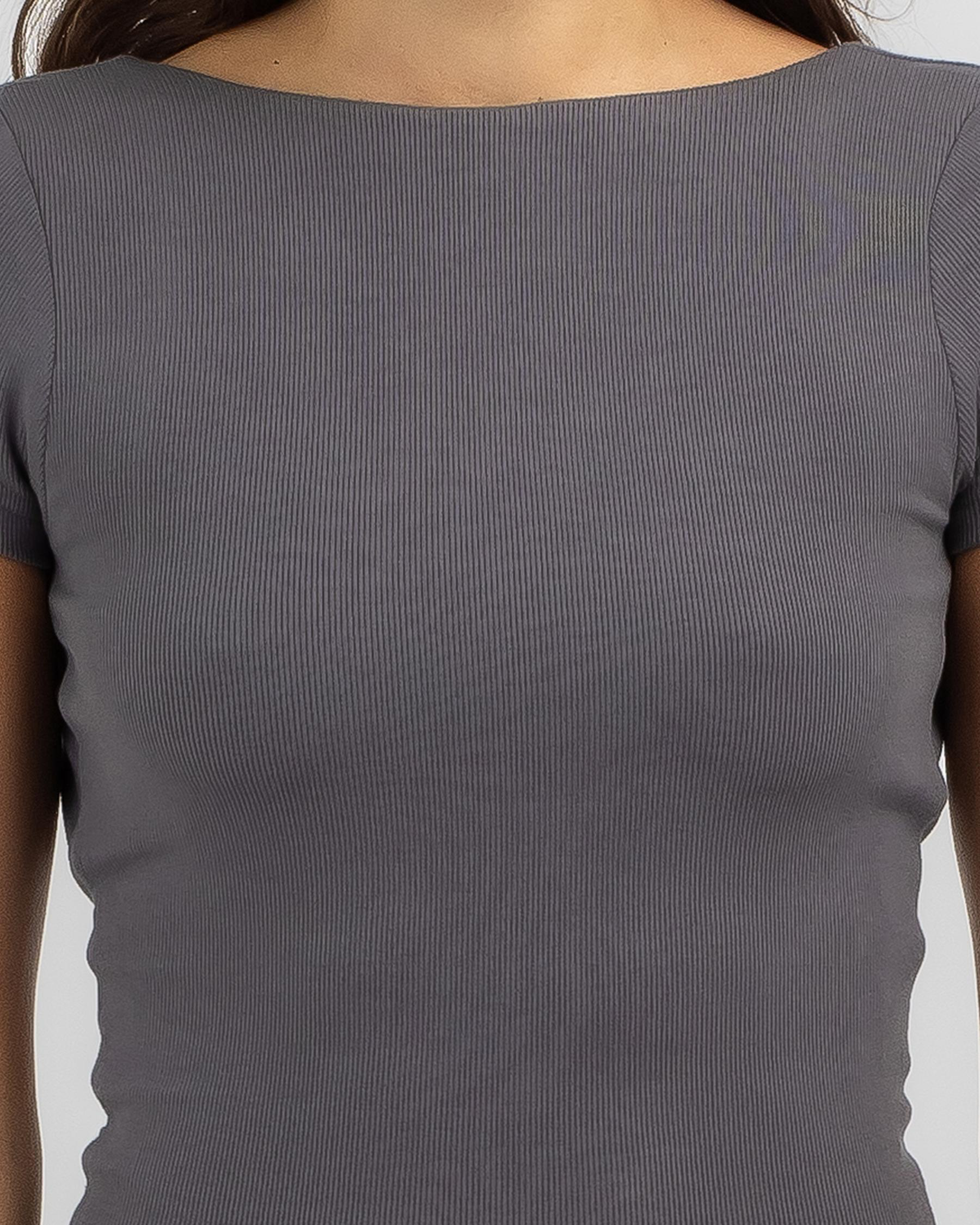 Basic Fine Rib Backless Tee