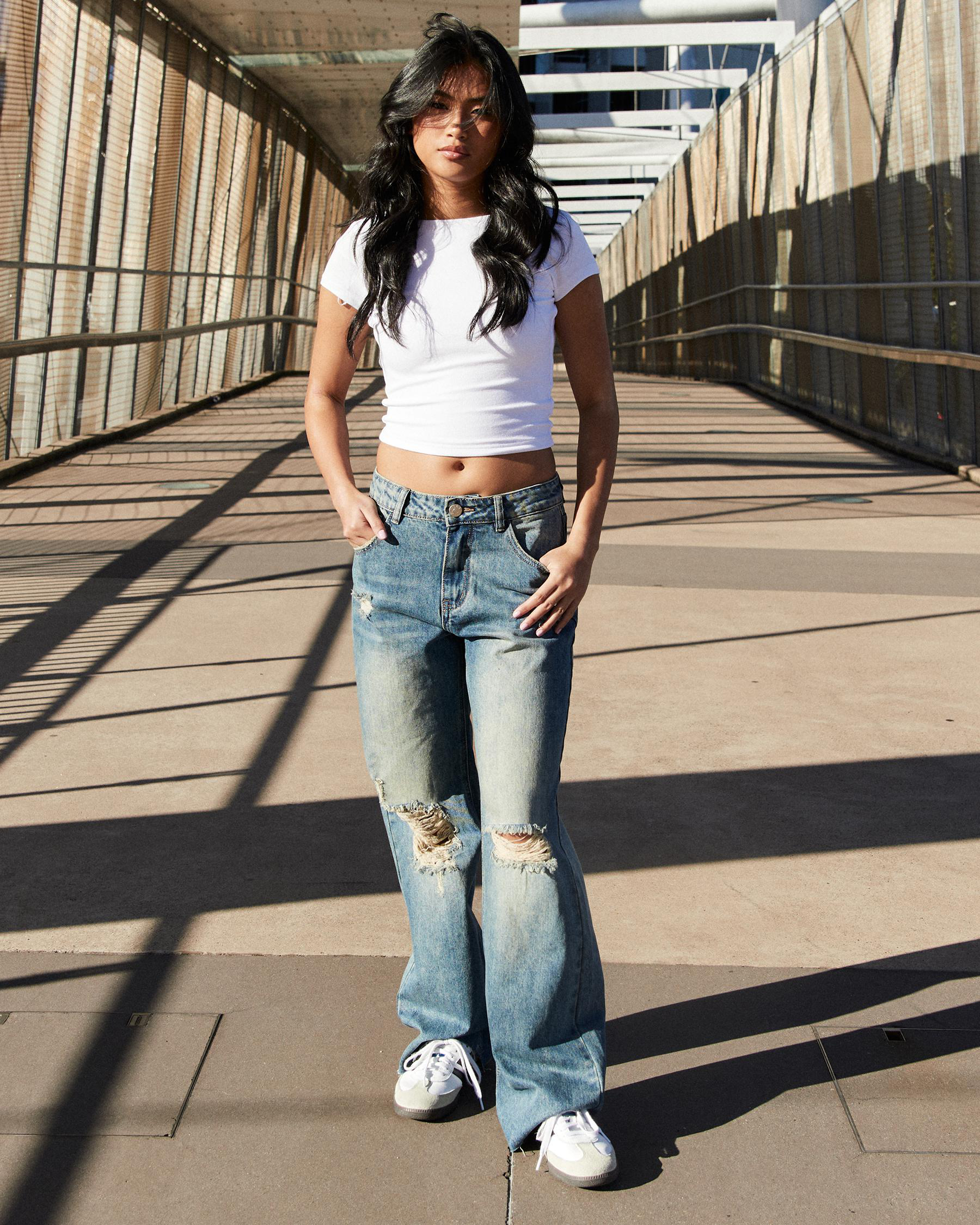 Basic Fine Rib Backless Tee