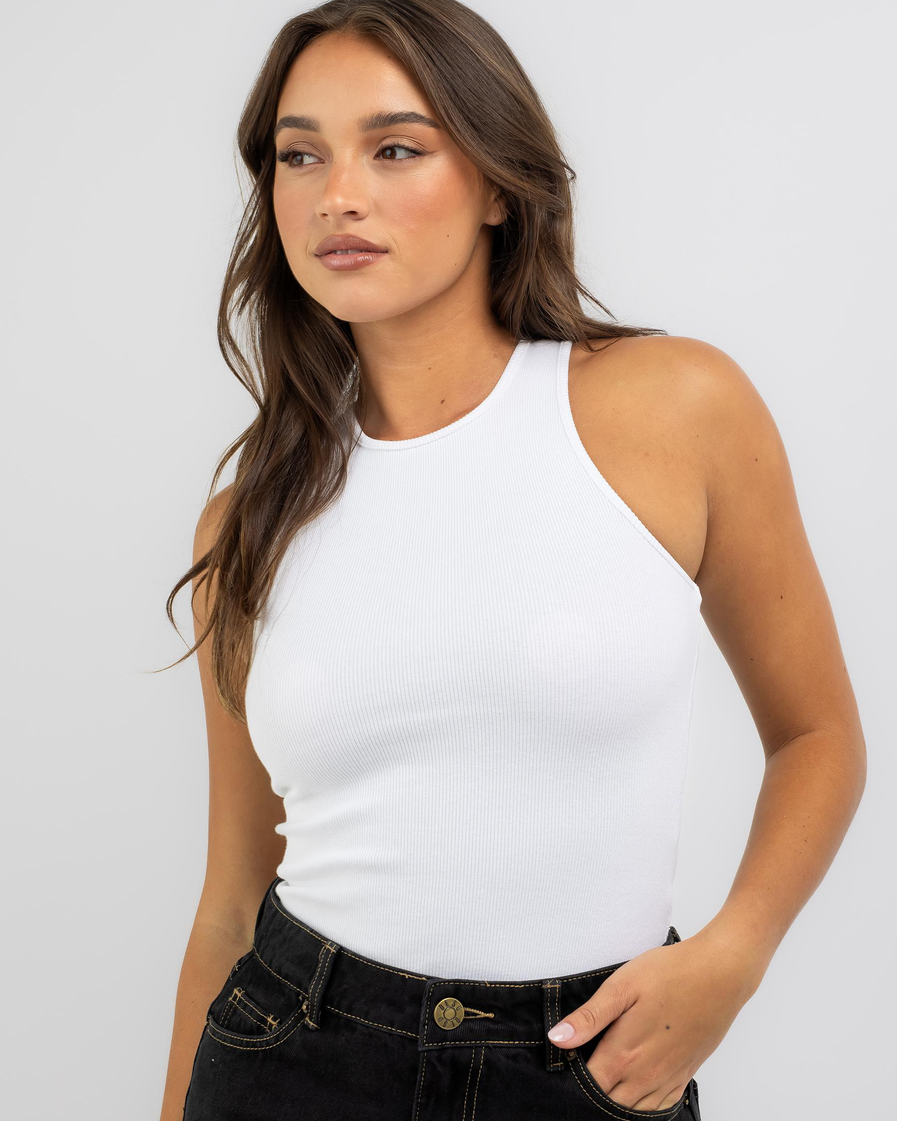 Sofia Basic Rib Crew Neck Tank