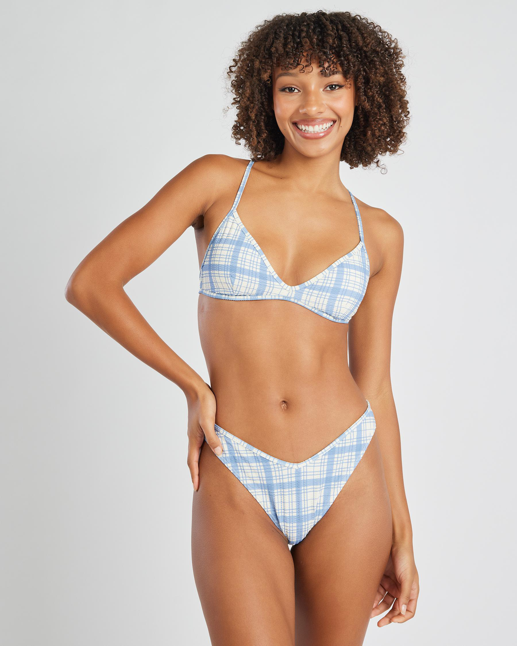 Vintage Plaid V Medium French Bikini Bottom