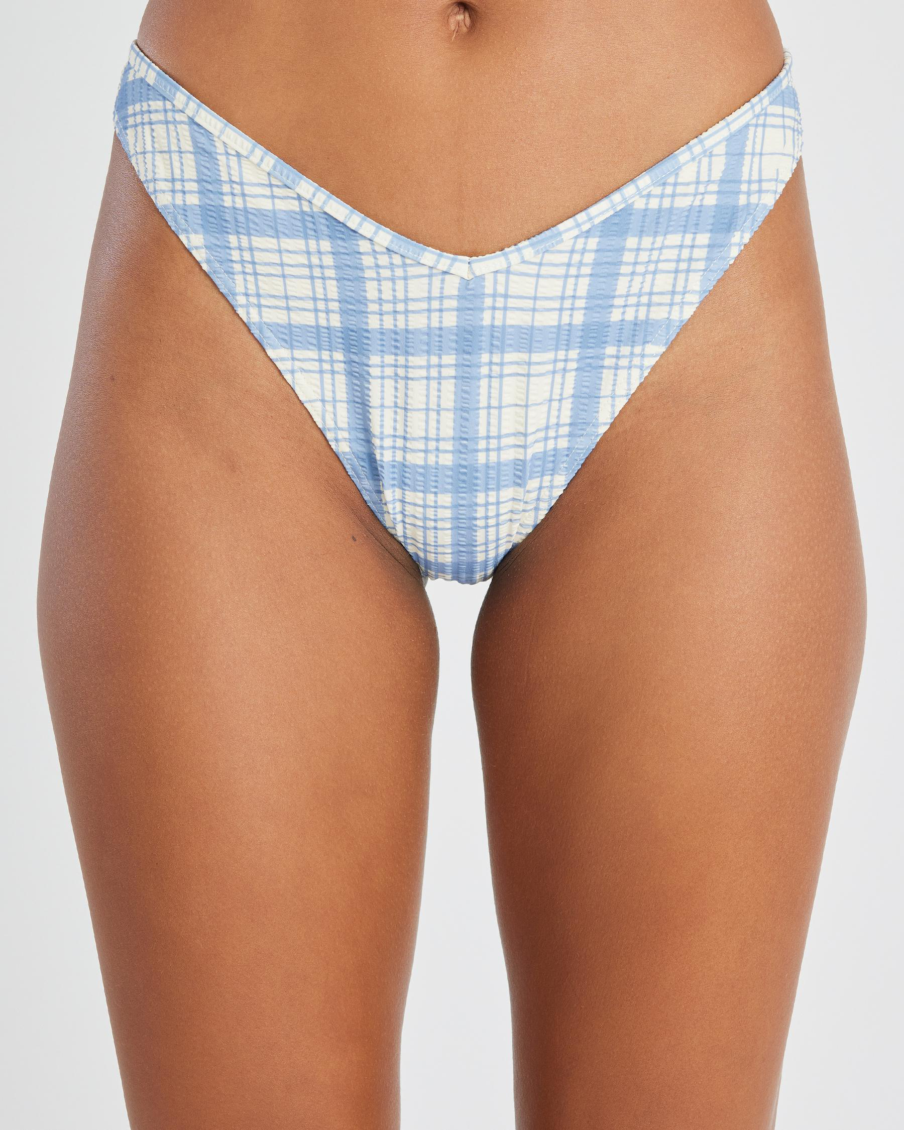 Vintage Plaid V Medium French Bikini Bottom
