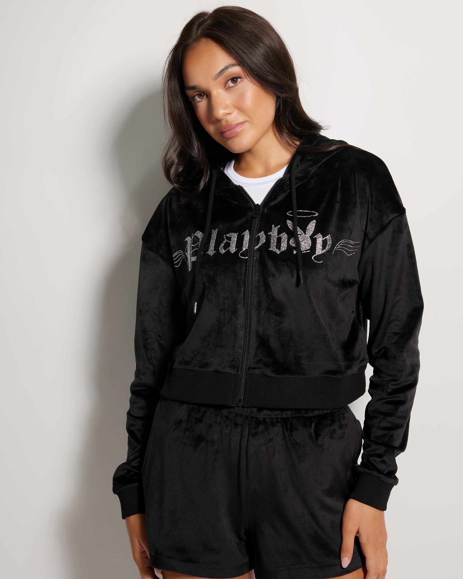 Bunny Angel Cropped Zip Hoodie