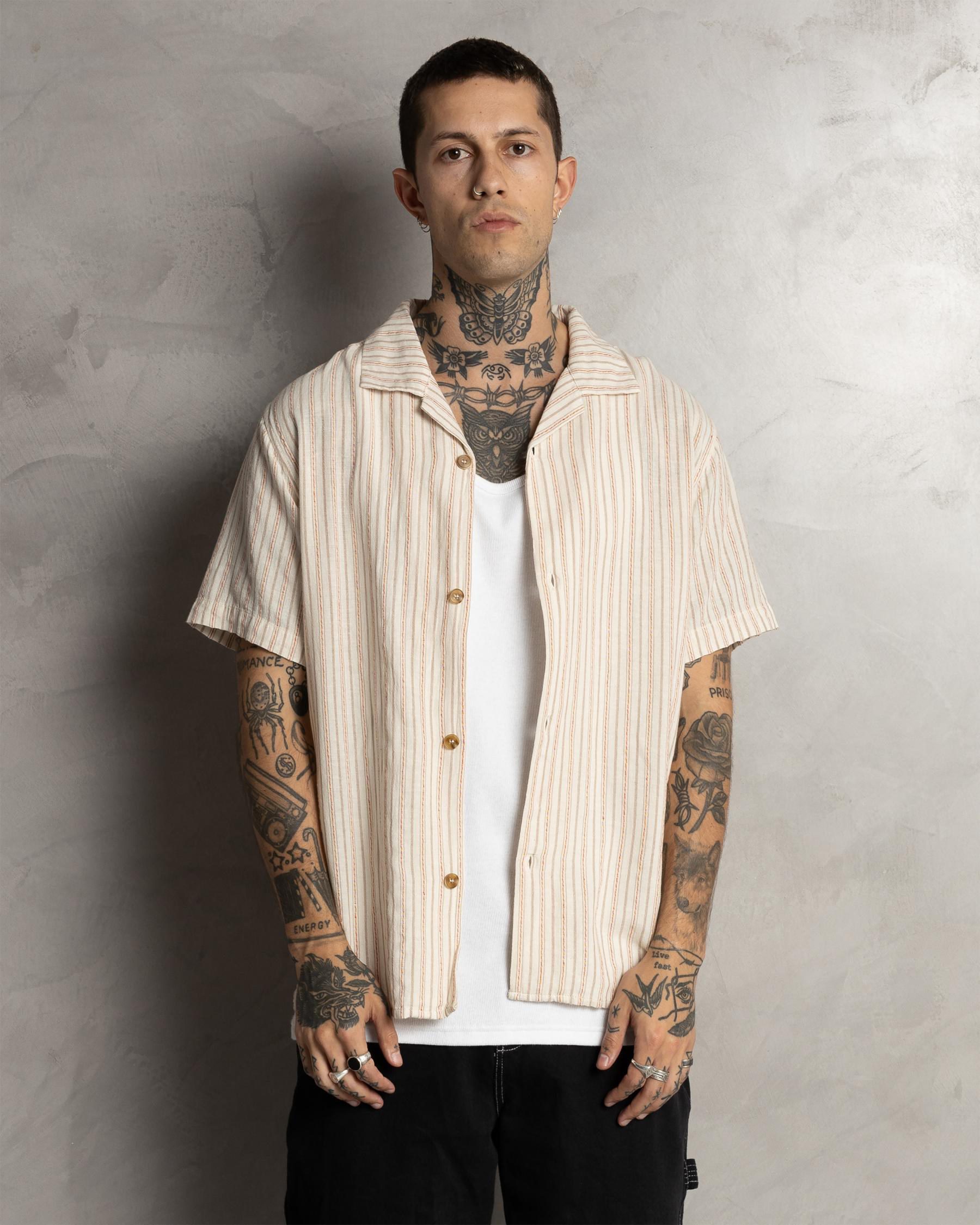 Vacation Striped Short Sleeve Shirt