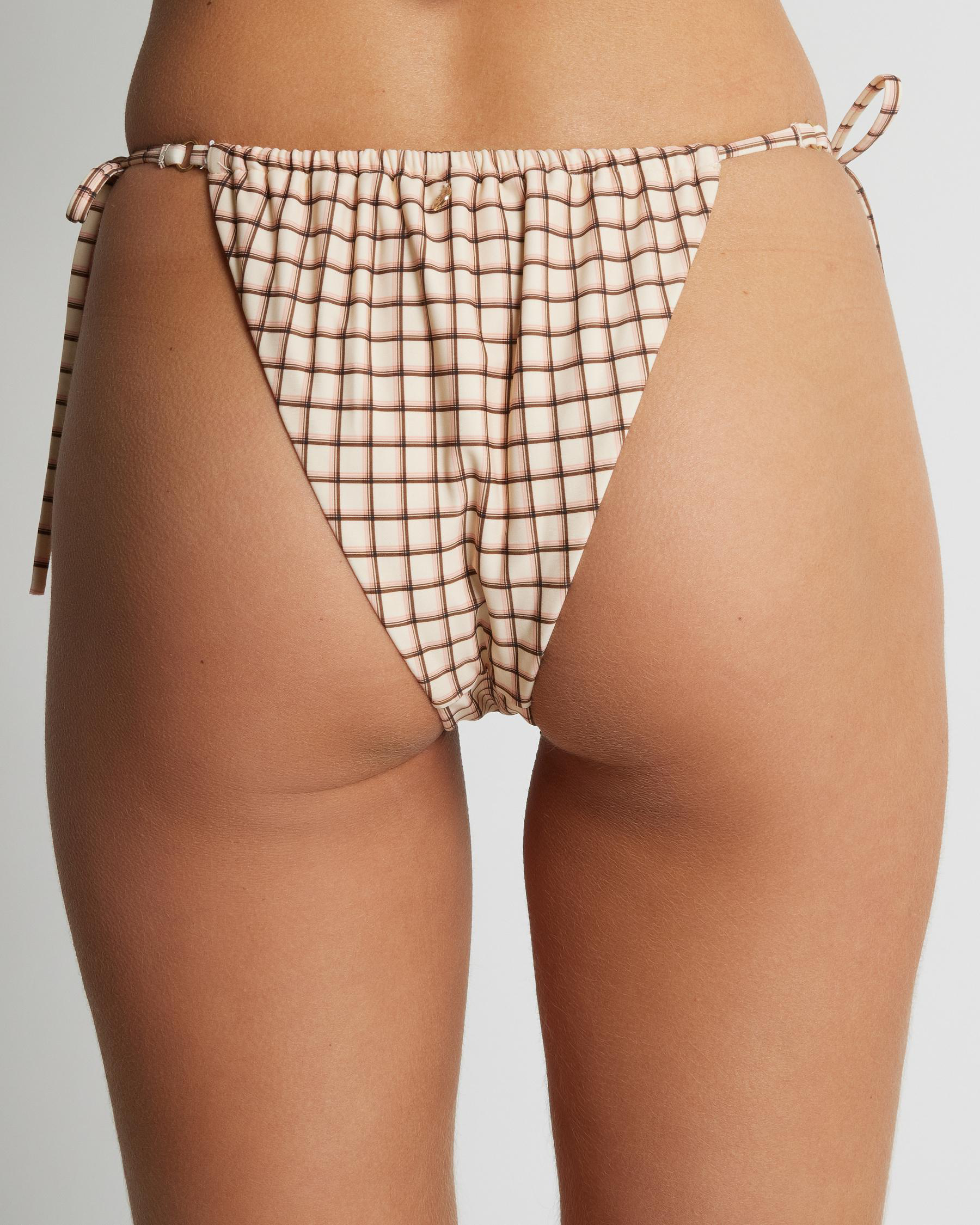 Rumi Check Gathered Tie Side Itsy Bikini Bottom