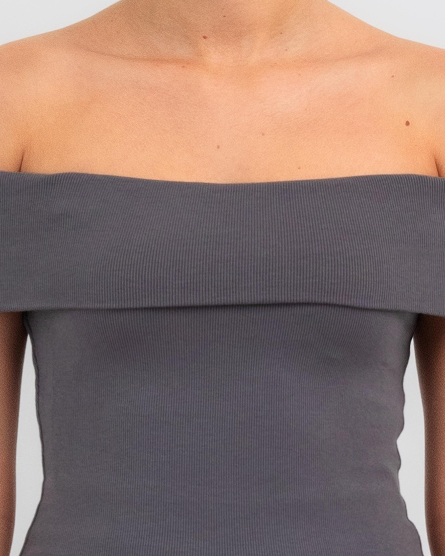 Basic Fine Rib Off Shoulder Top