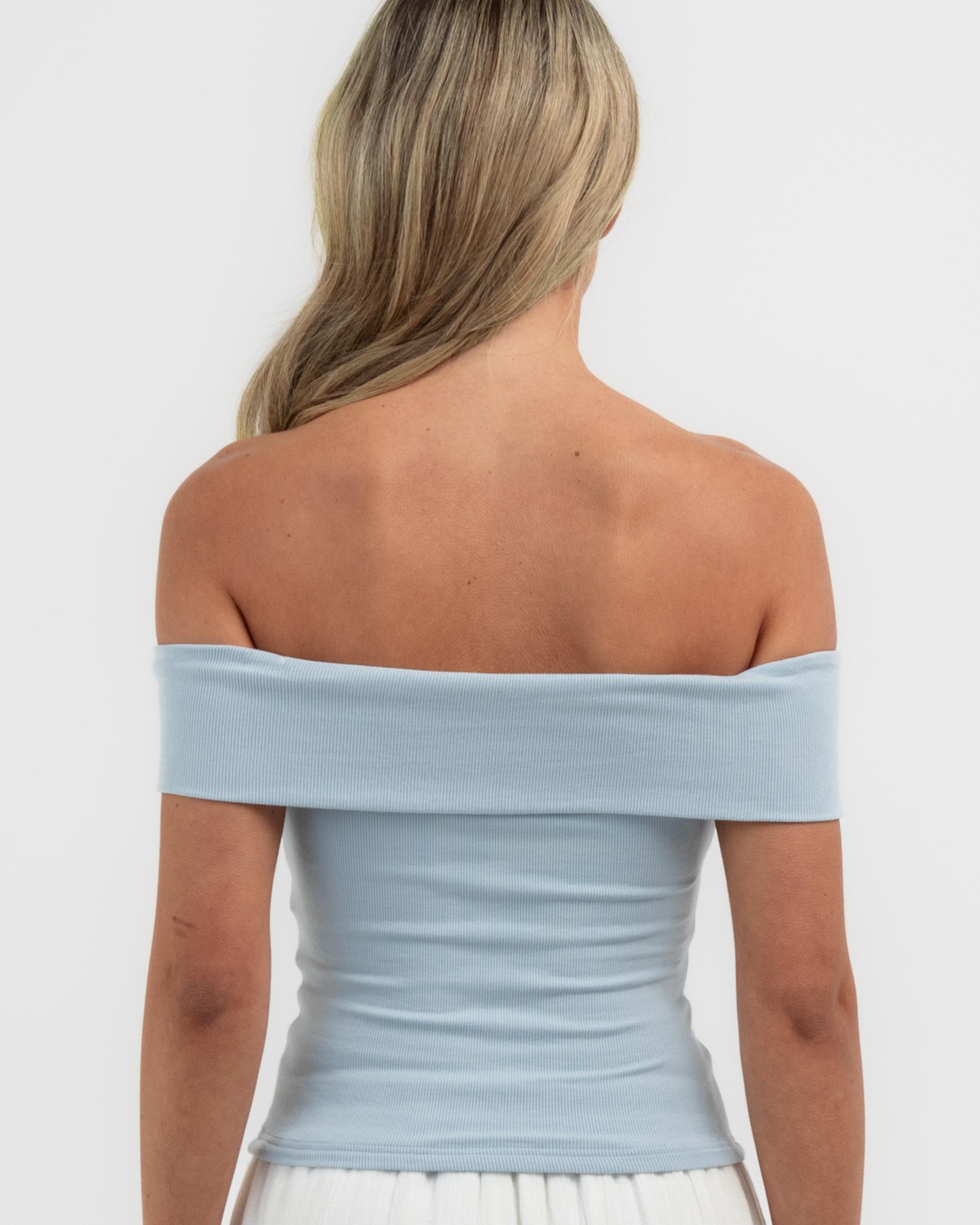 Basic Fine Rib Off Shoulder Top