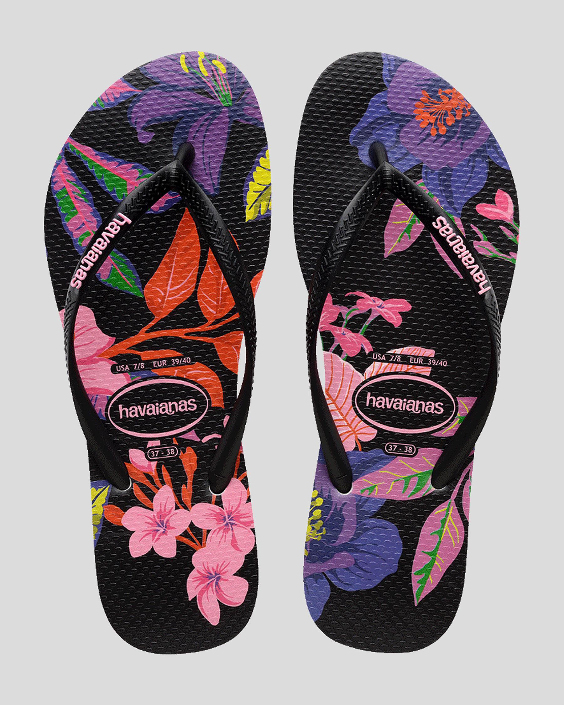 Slim Floral Colours Thongs