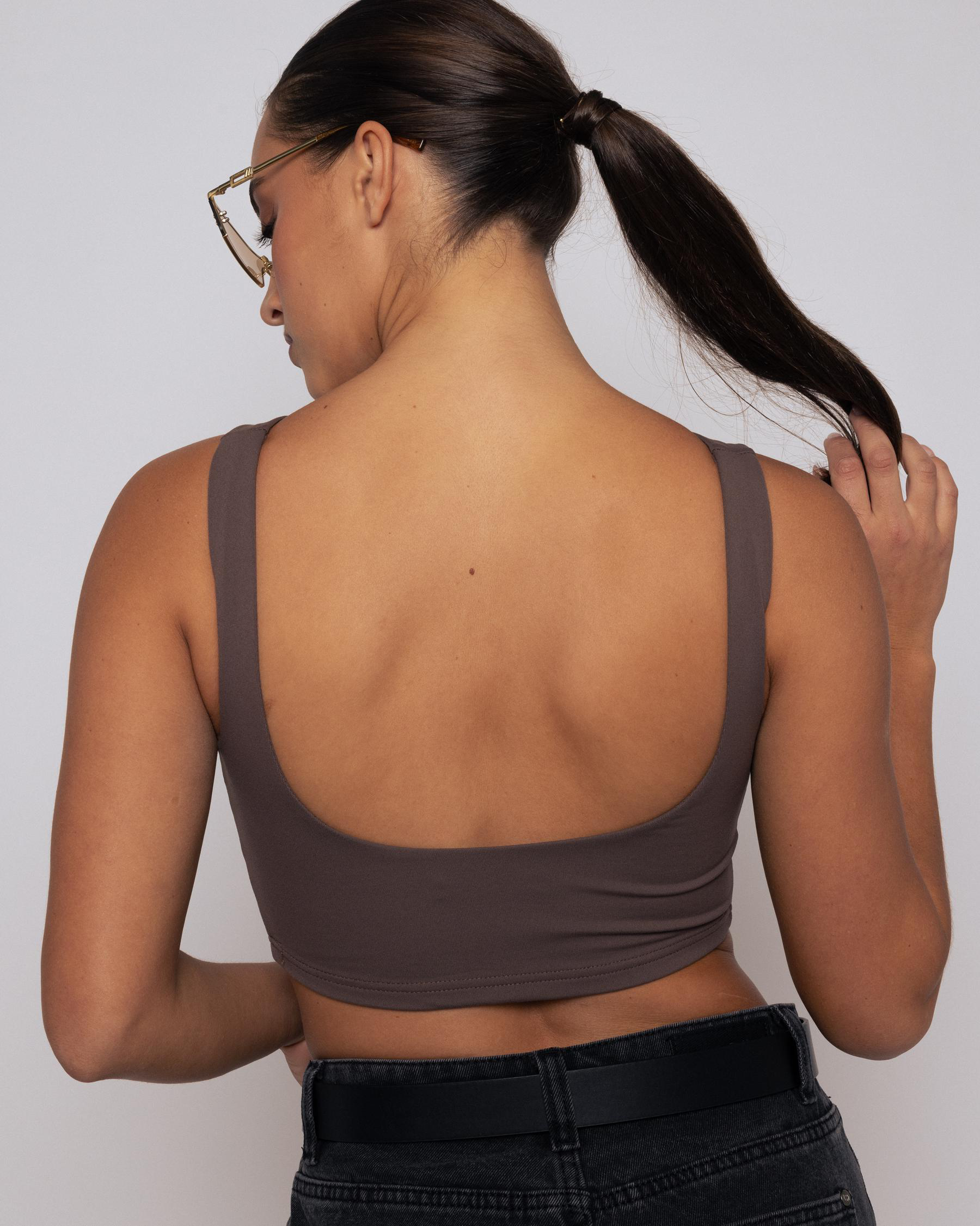 Basic Super Soft Backless Crop Top