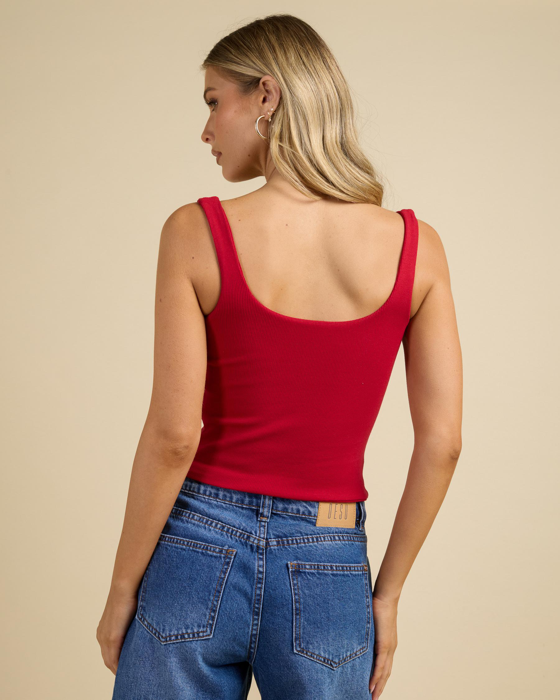 Basic Square Neck Rib Tank Top