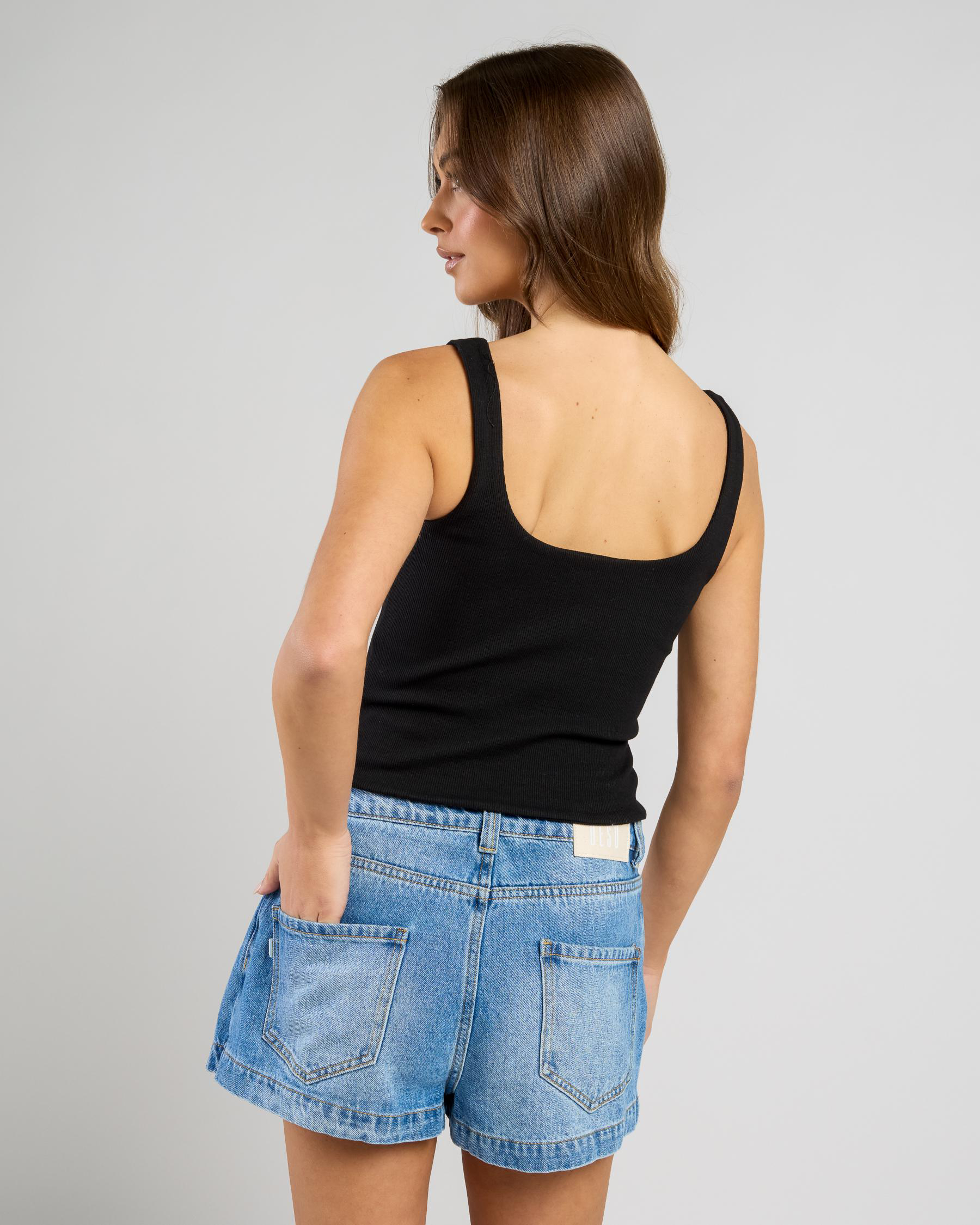 Basic Square Neck Rib Tank Top