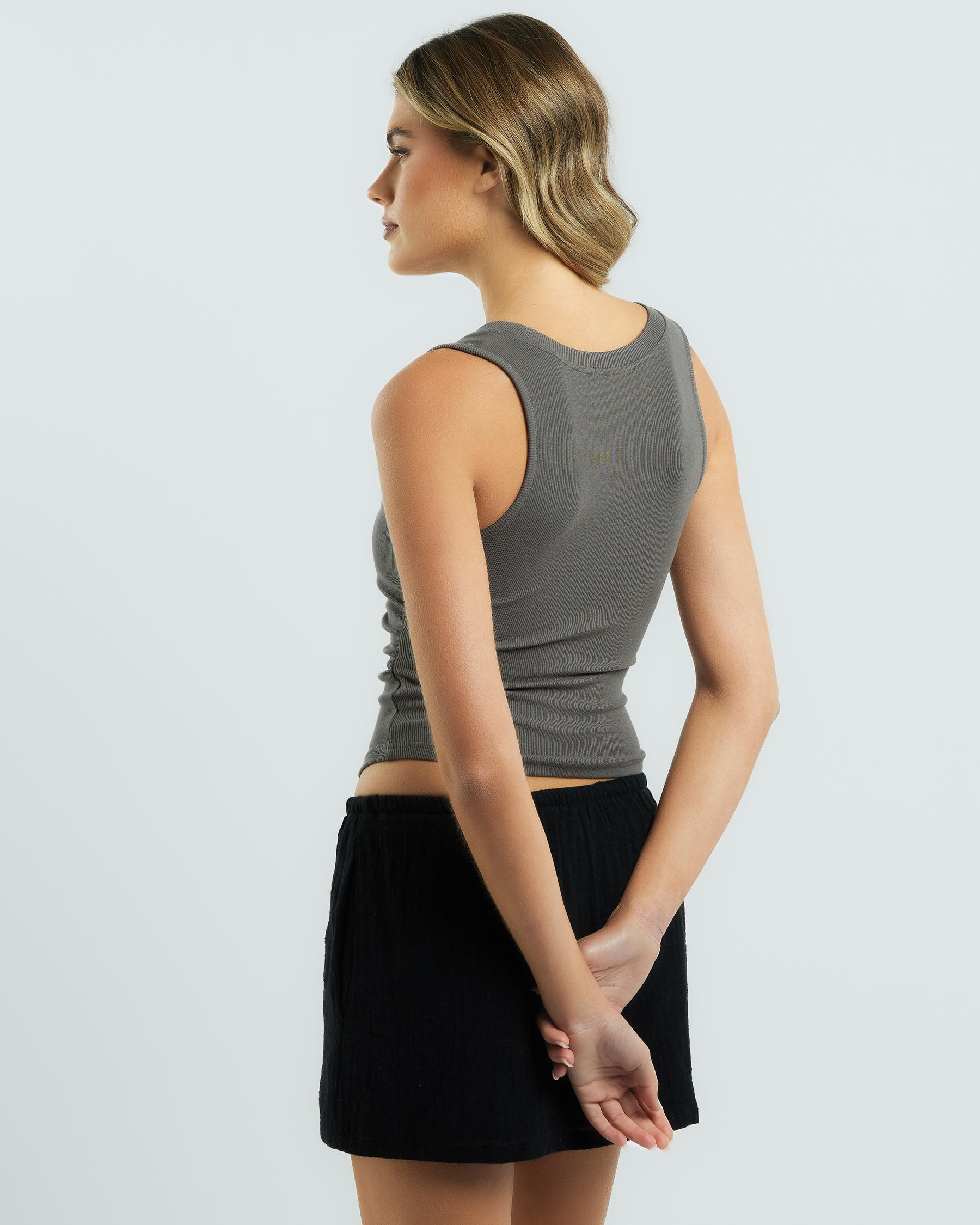 Basic Ruched Side Tank Top