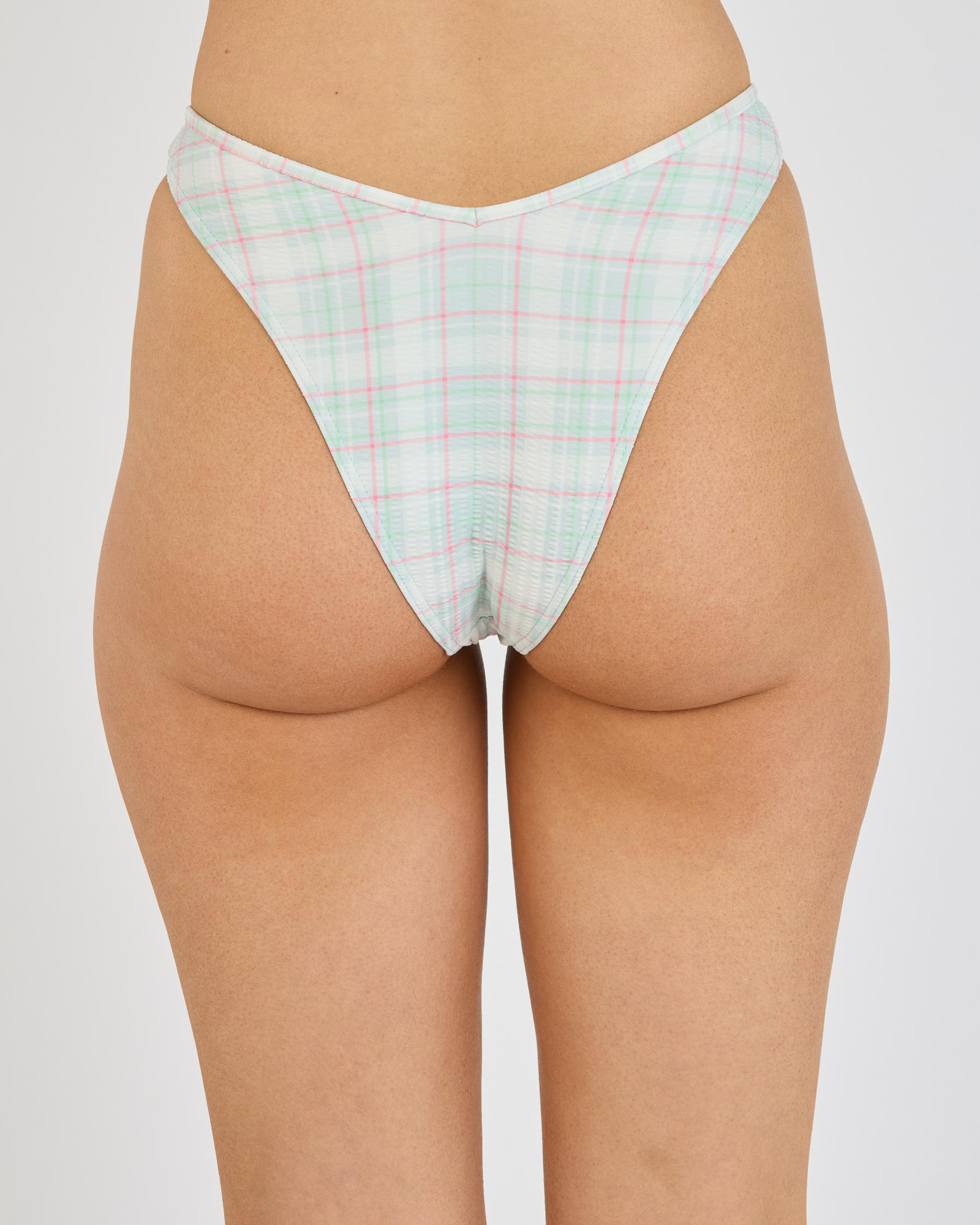 Summer Plaid V Medium French Bikini Bottom