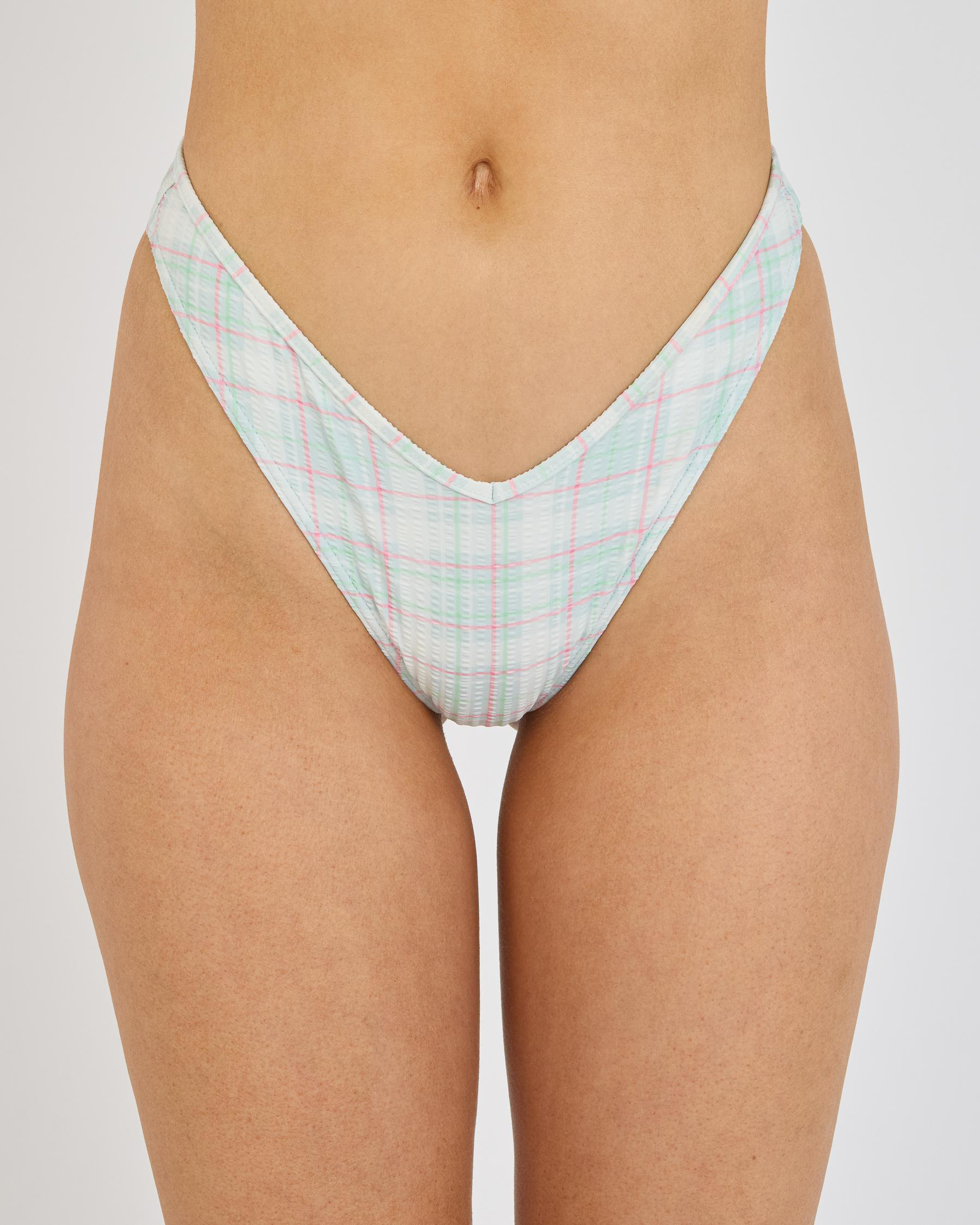 Summer Plaid V Medium French Bikini Bottom