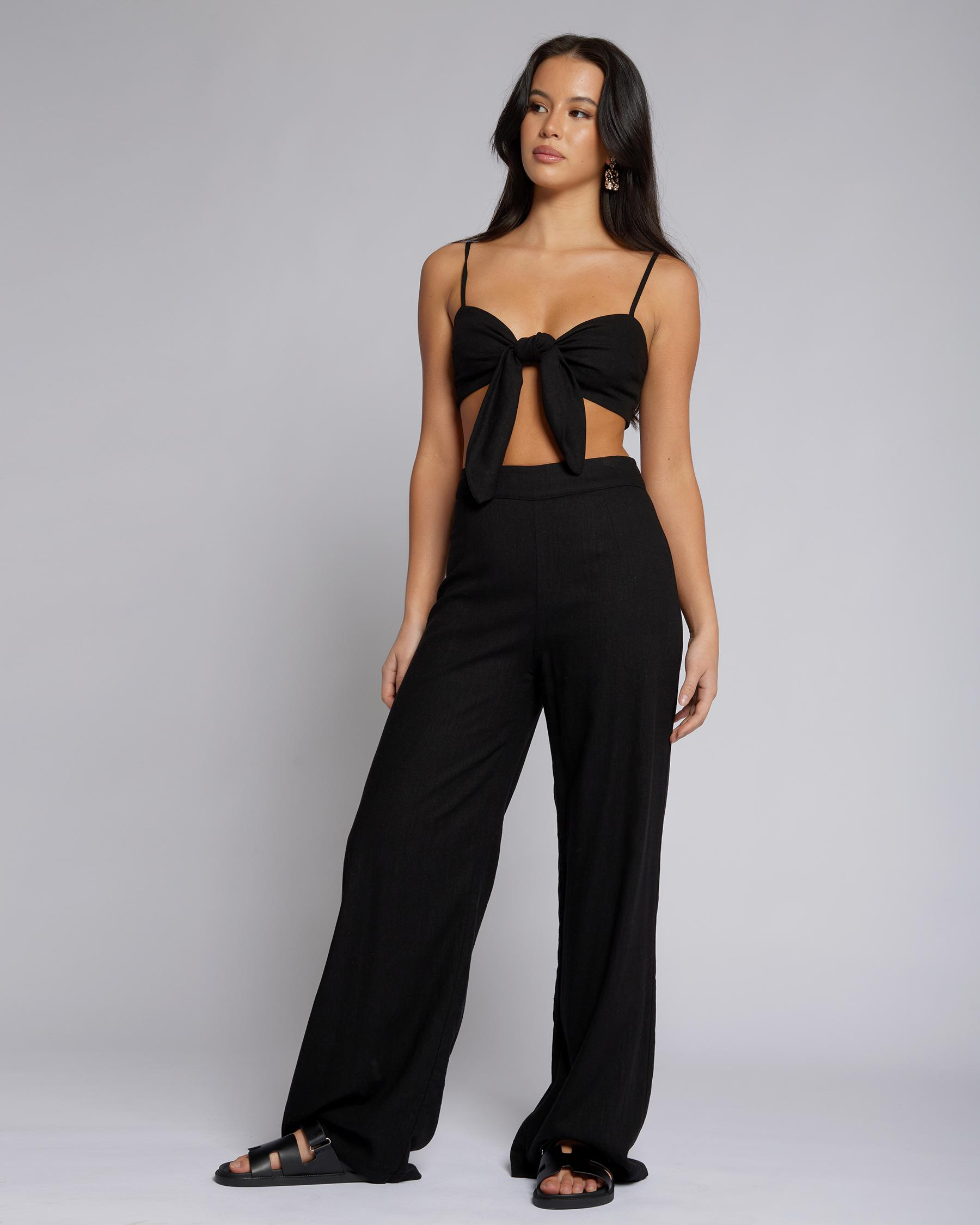 Palm Hawaii Tie Front Crop Top