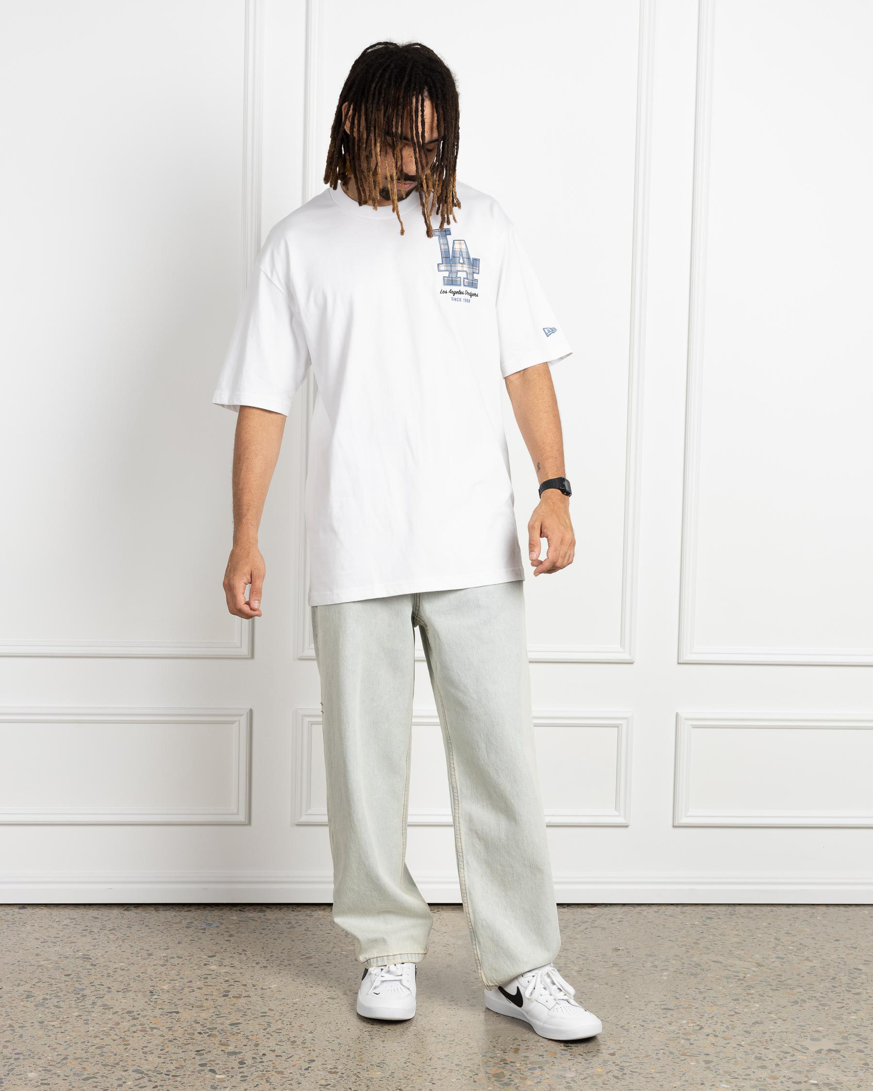 LA Dodgers Denim & Plaid Oversized T-Shirt