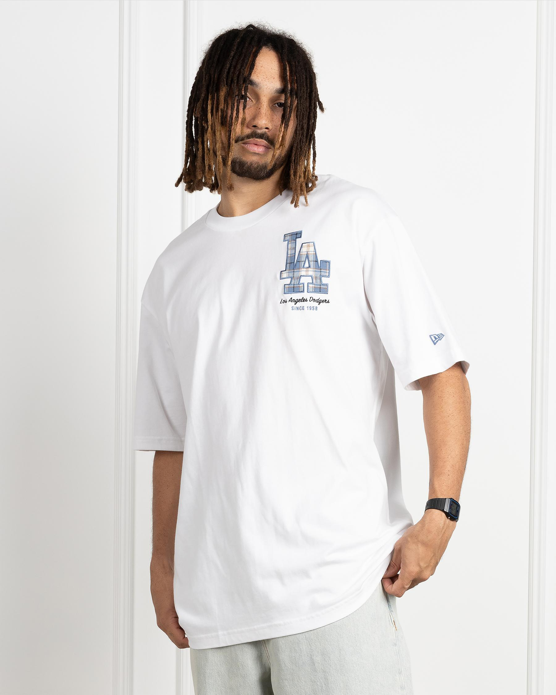 LA Dodgers Denim & Plaid Oversized T-Shirt