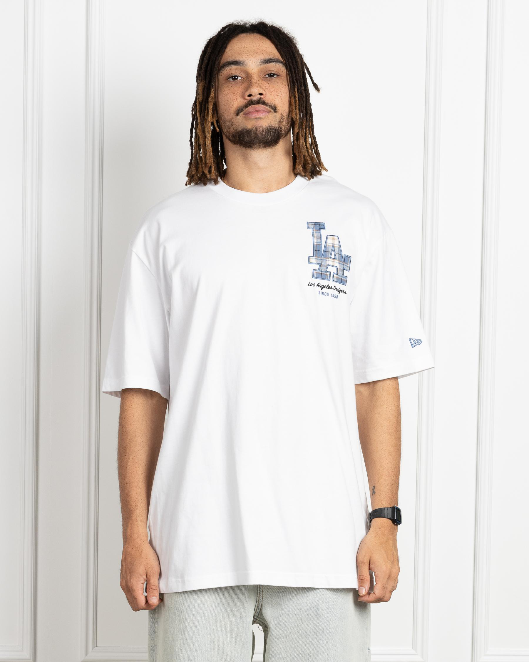 LA Dodgers Denim & Plaid Oversized T-Shirt