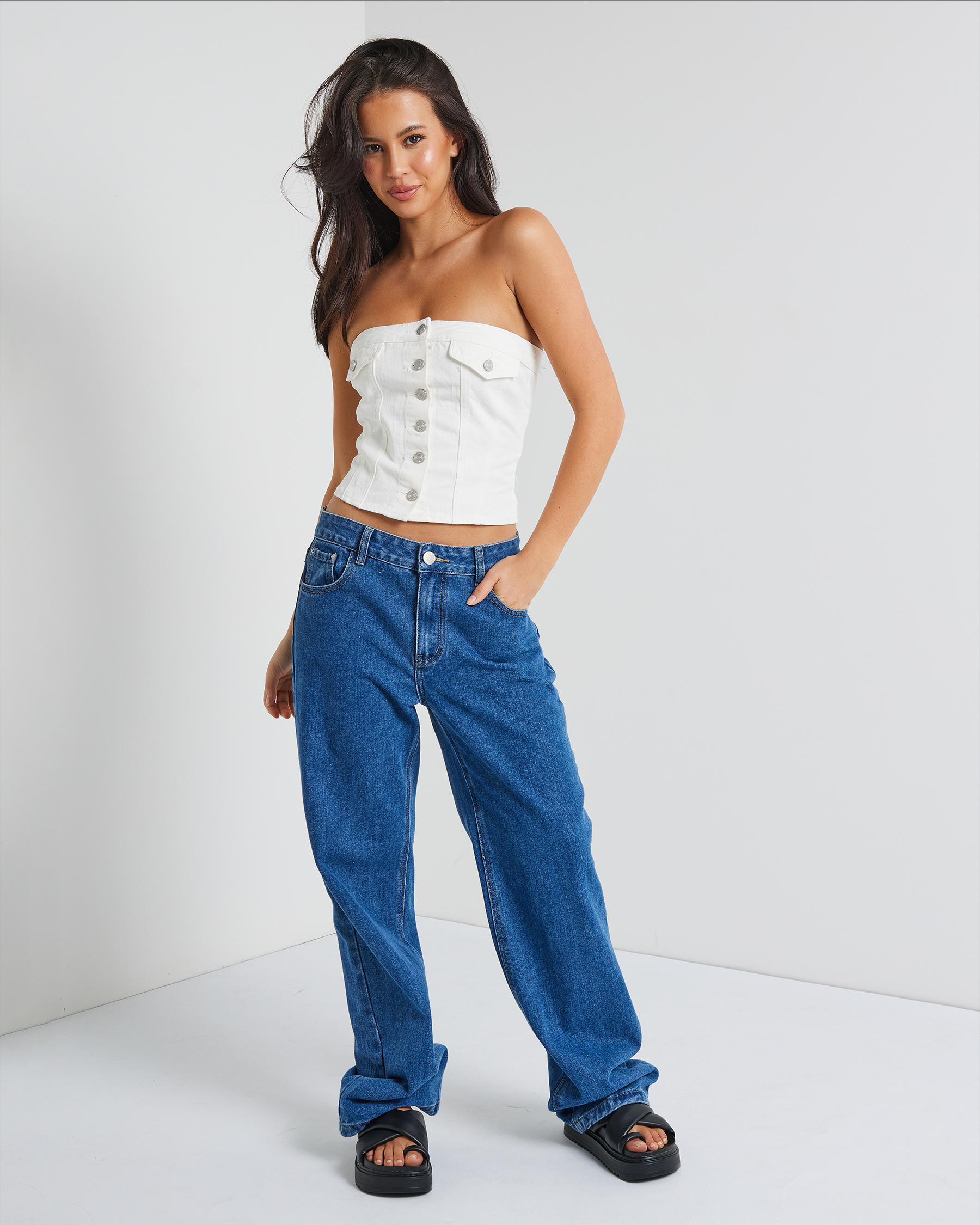 Nicole Denim Tube Vest