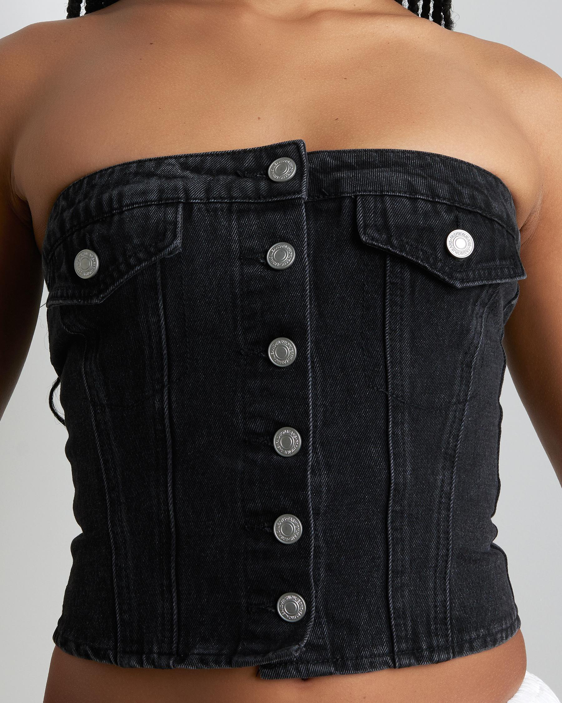 Nicole Denim Tube Vest