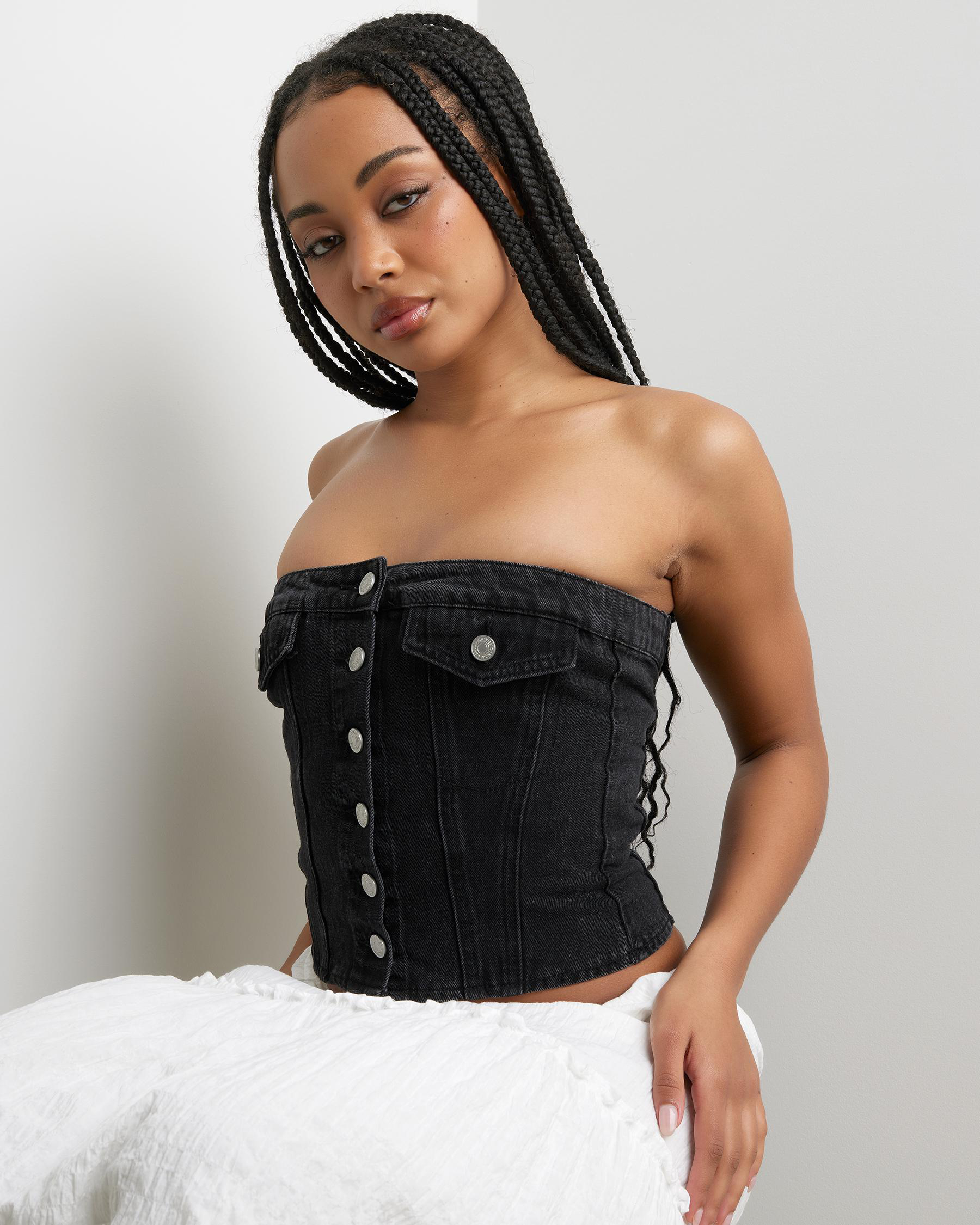 Nicole Denim Tube Vest