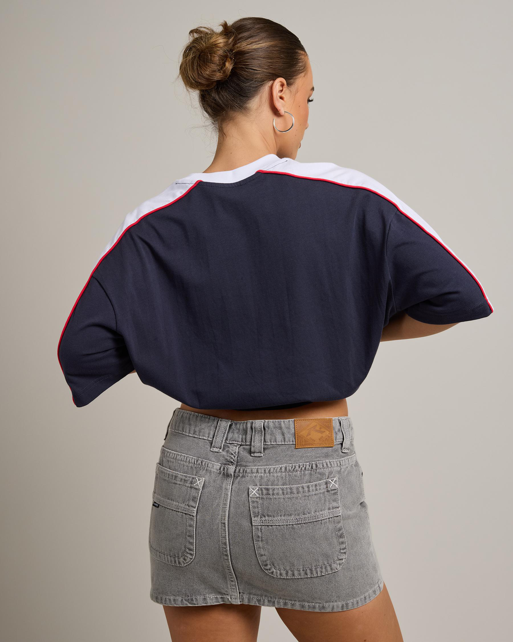 Mavericks Low Rise Denim Mini Skirt