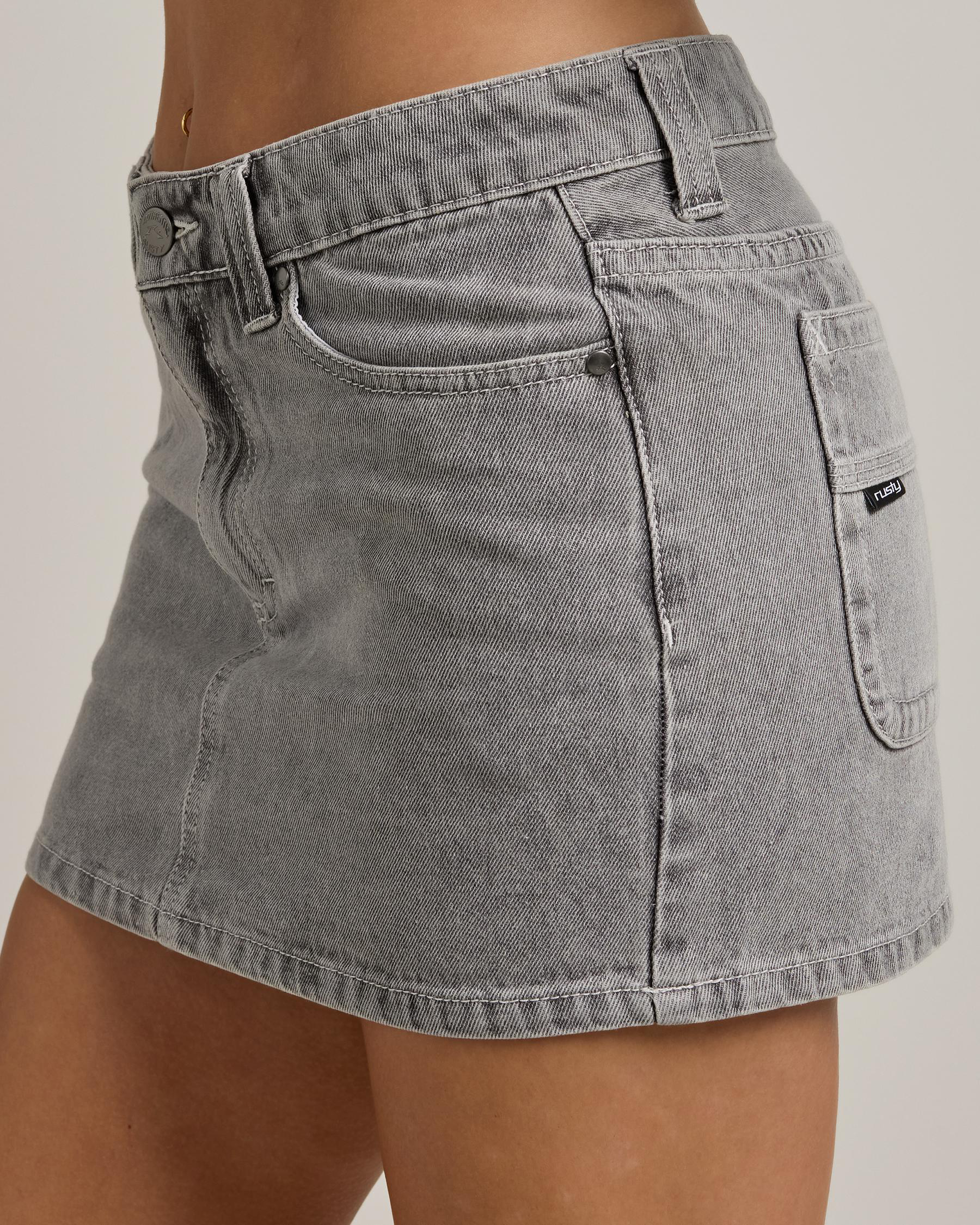 Mavericks Low Rise Denim Mini Skirt