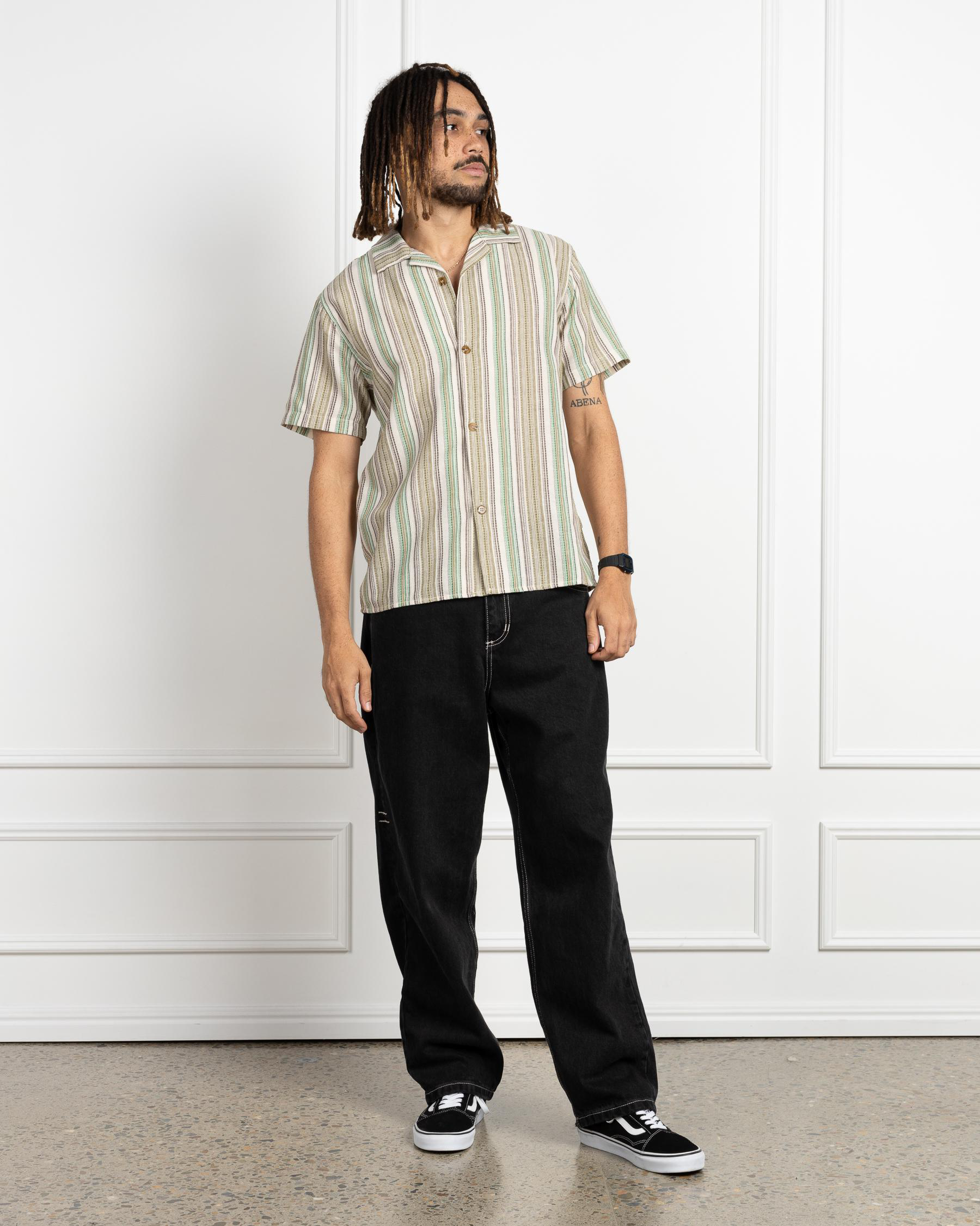 Vacation Stripe Short Sleeve Shirt