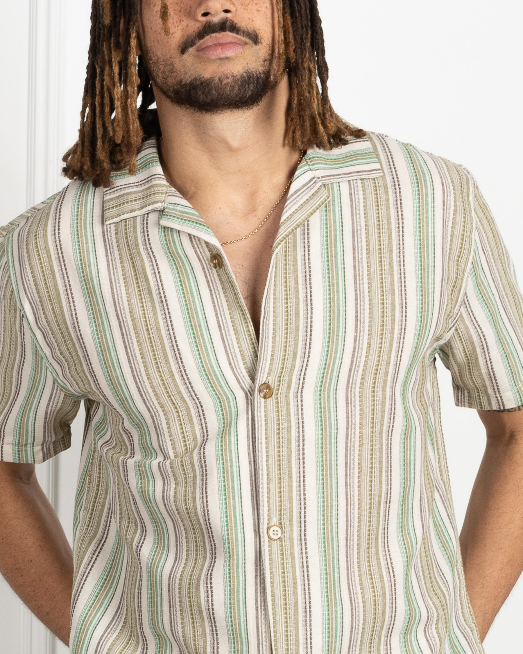 Vacation Stripe Short Sleeve Shirt