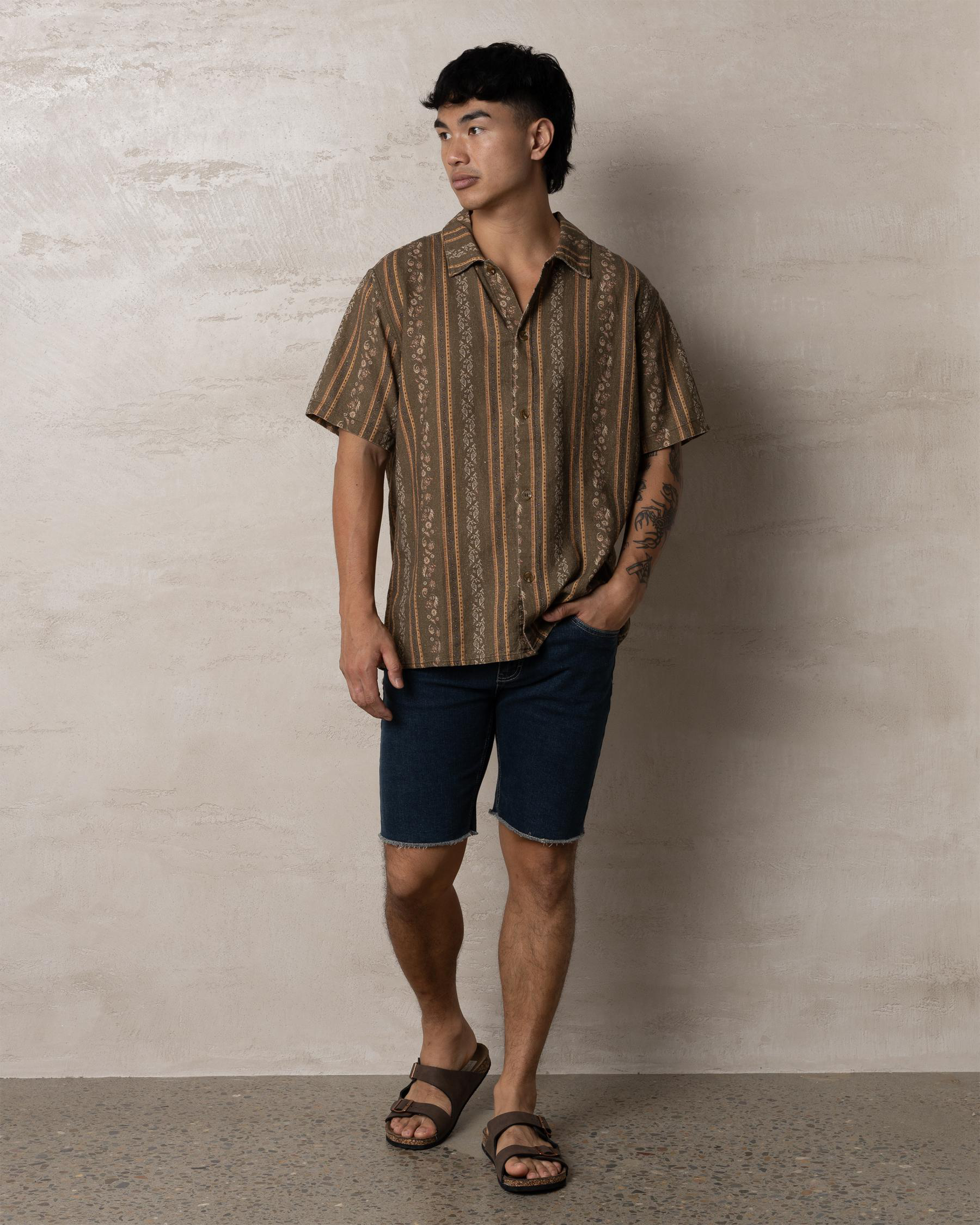 Paisley Stripe Short Sleeve Shirt