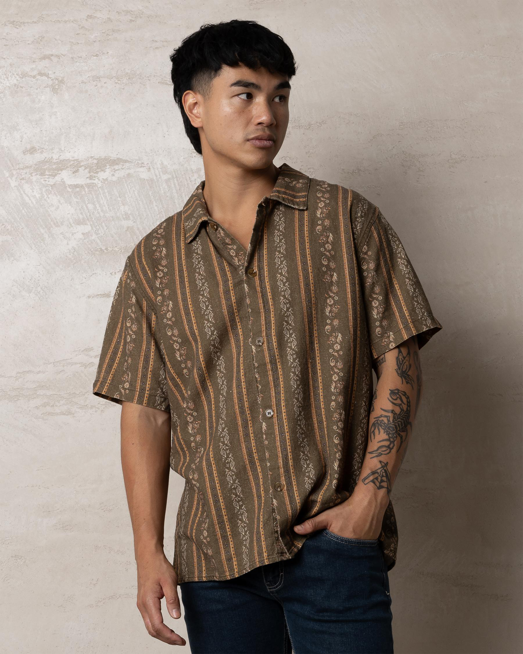Paisley Stripe Short Sleeve Shirt