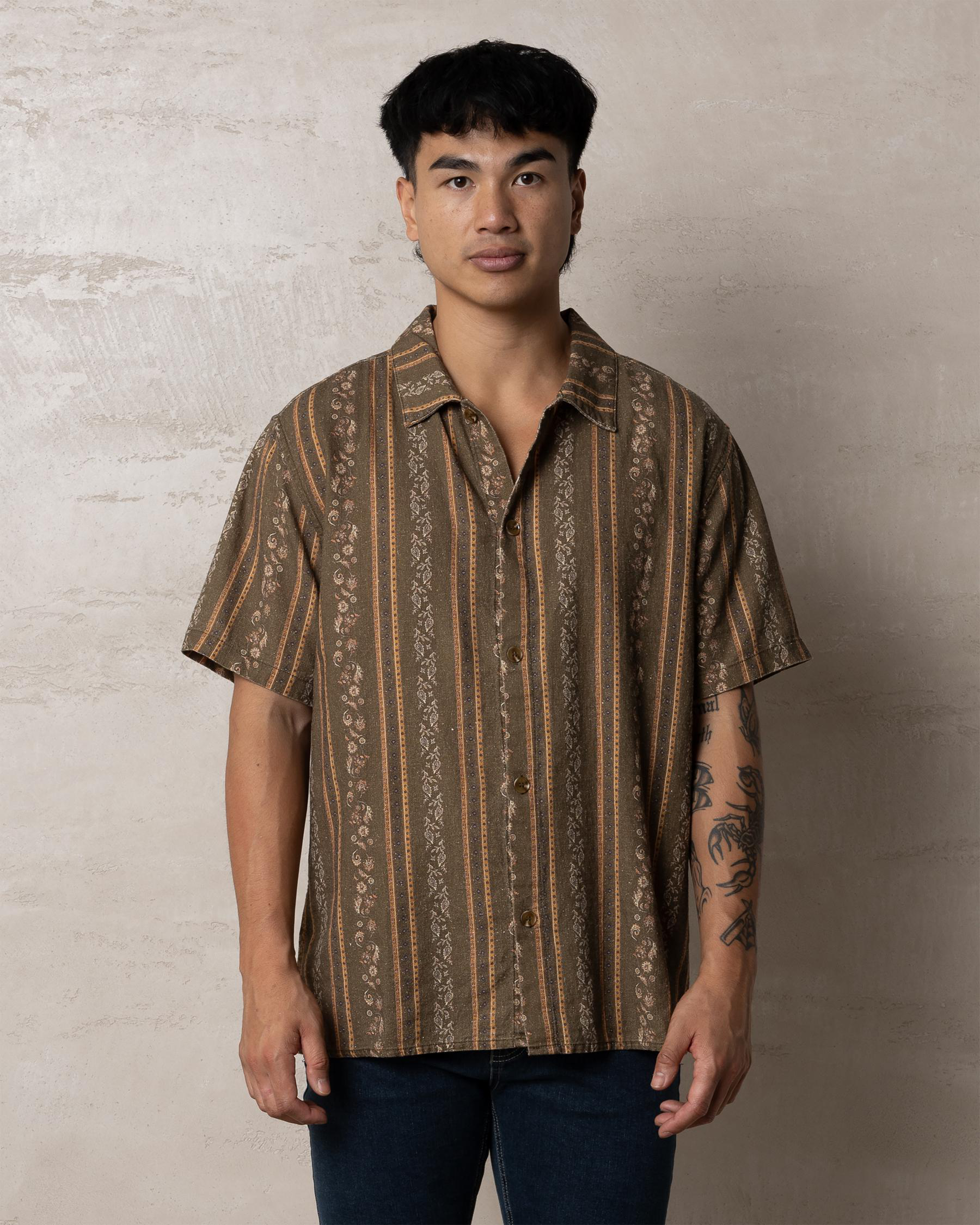 Paisley Stripe Short Sleeve Shirt