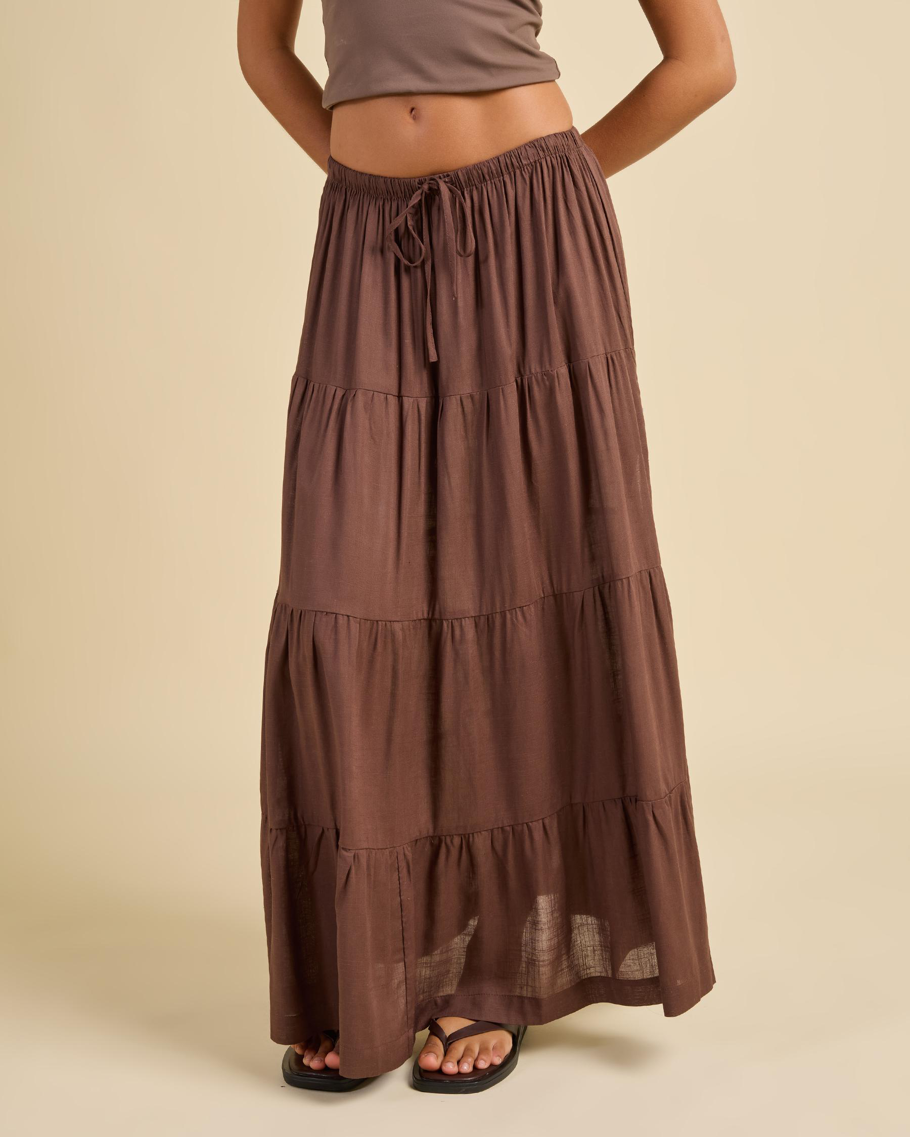 Classic Tiered Maxi Skirt