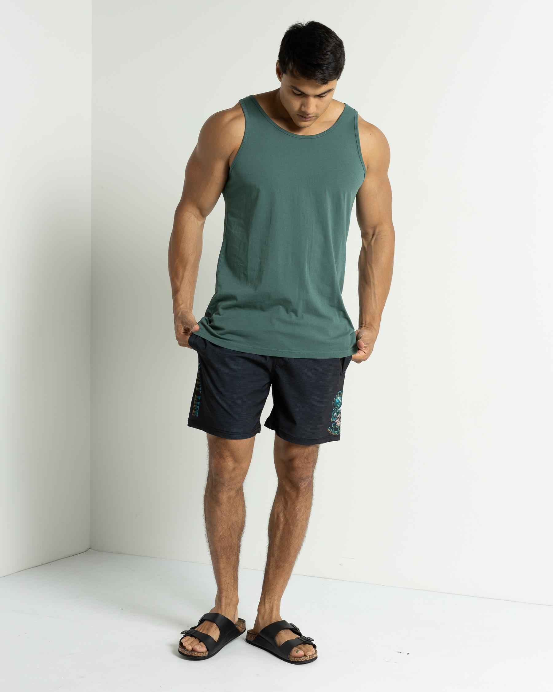 Into The Abyss Elastic Waist Shorts