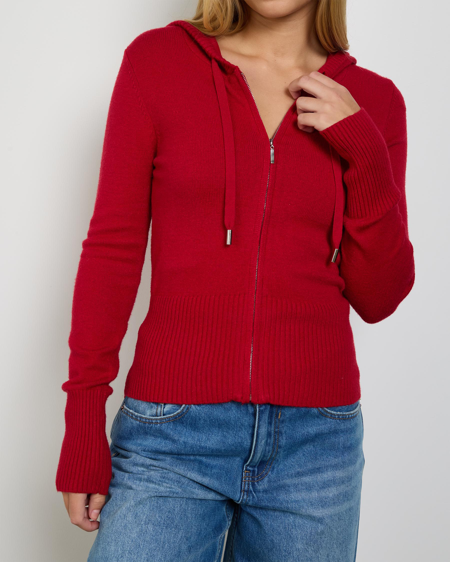 Cora Hooded Zip Knit Jumper