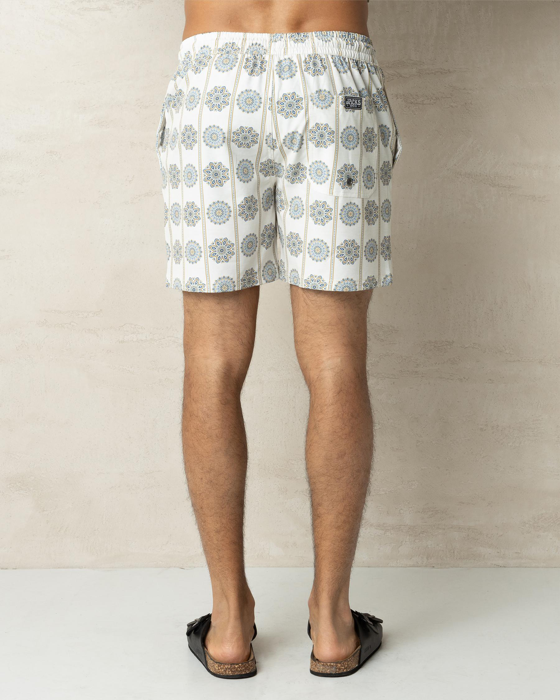 Radial Elastic Waist Shorts